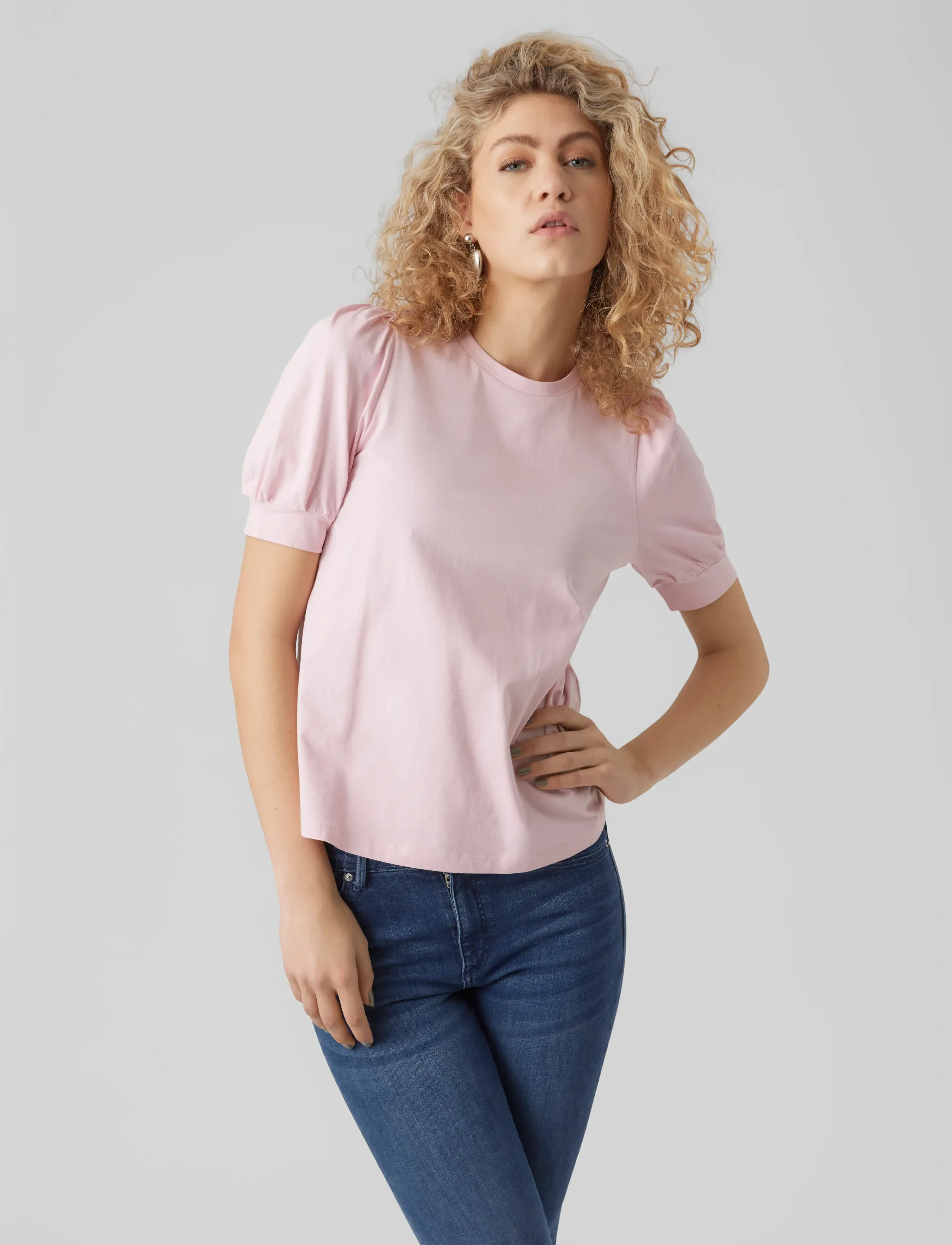 Vero Moda VMKERRY 2/4 O-NECK TOP  VMA JRS - T-shirts & Toppar - PARFAIT PINK / pink/rose