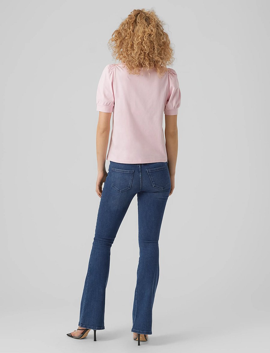 Vero Moda - AWKERRY 2/4 O-NECK TOP NOOS - t-särgid - parfait pink - 3