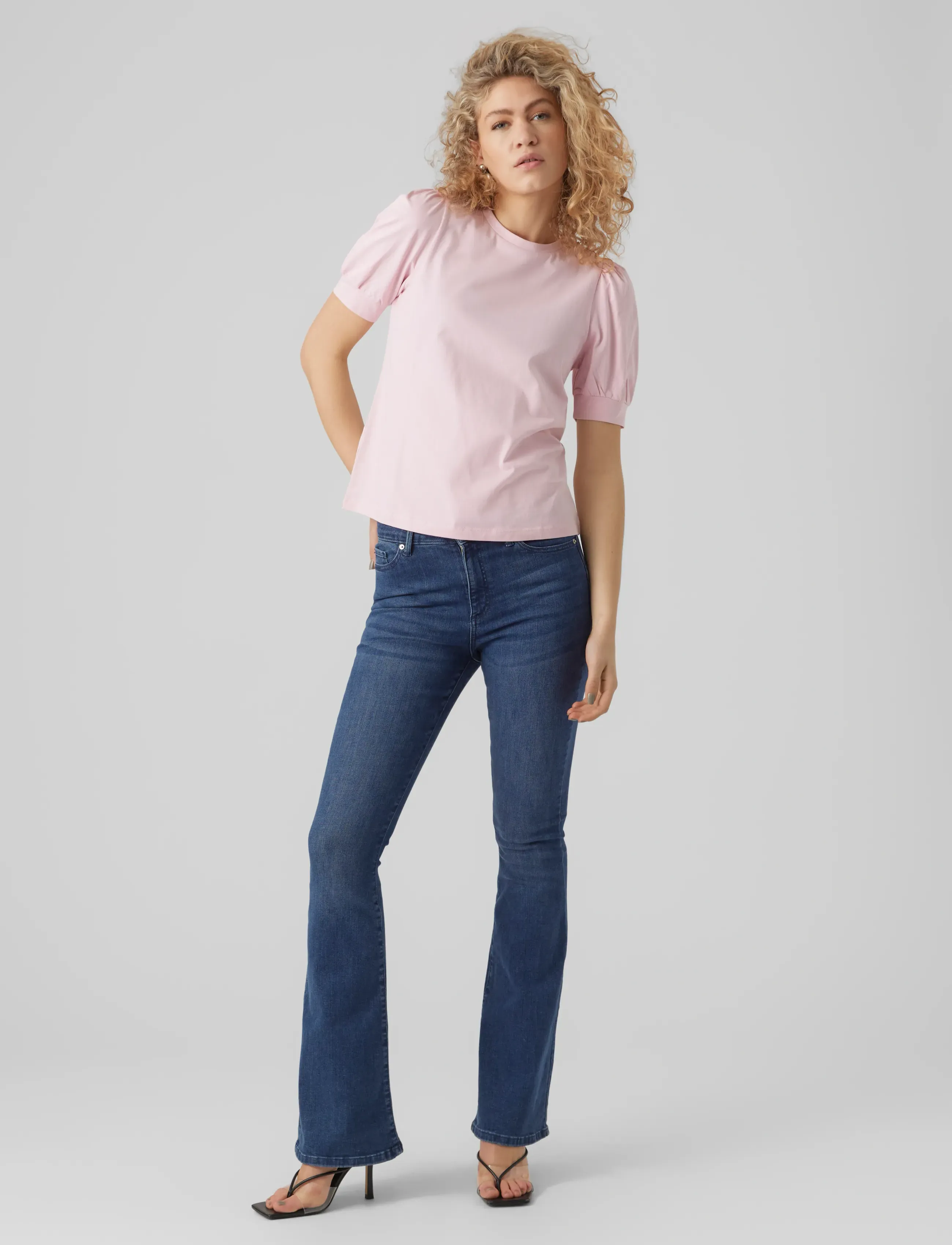Vero Moda - AWKERRY 2/4 O-NECK TOP NOOS - t-shirts - parfait pink - 4