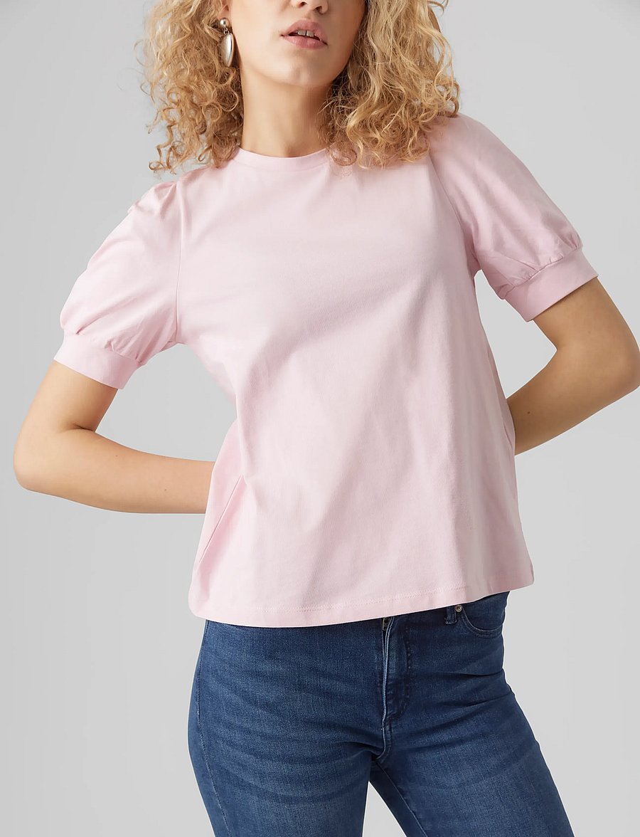Vero Moda - AWKERRY 2/4 O-NECK TOP NOOS - t-särgid - parfait pink - 5