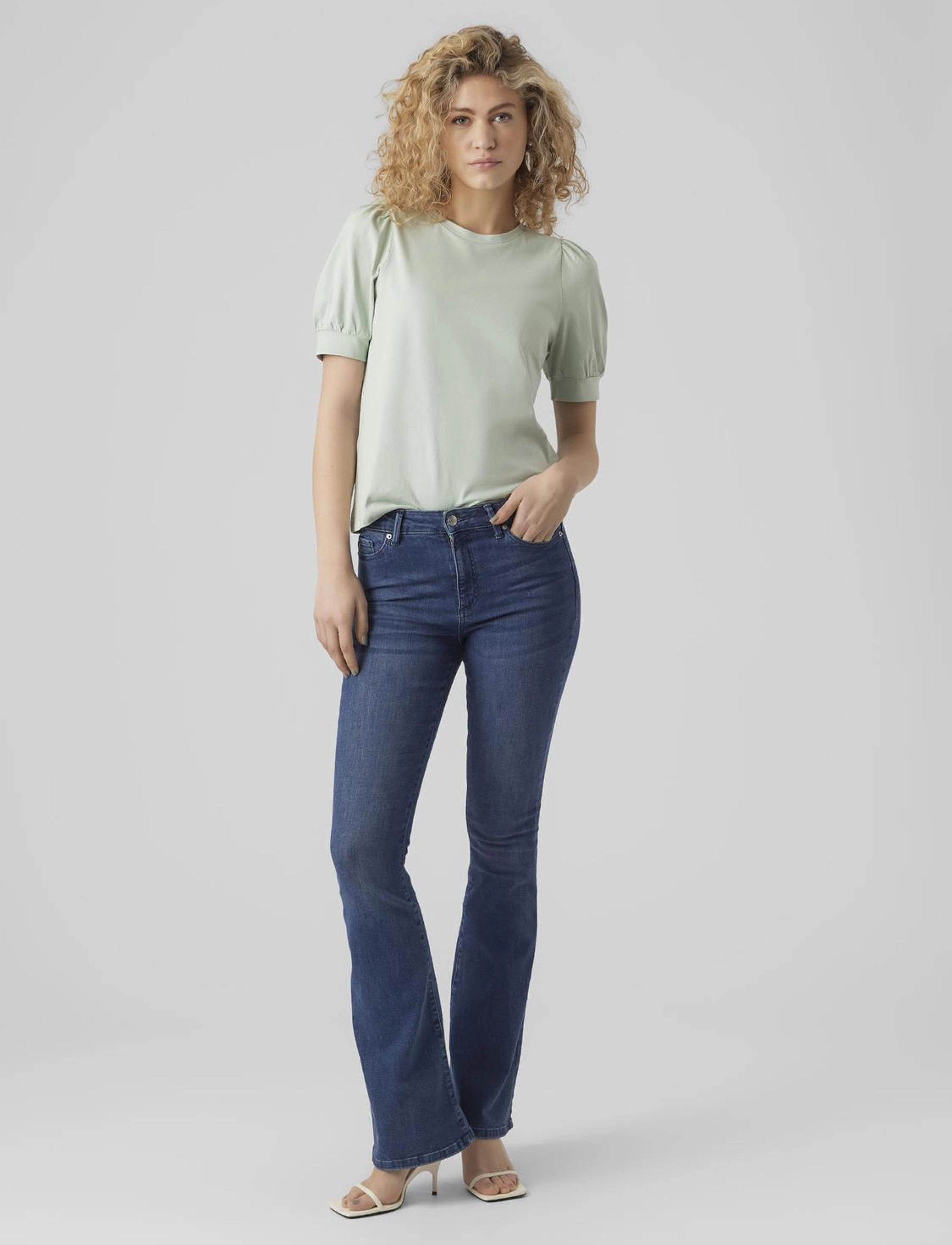 Vero Moda - AWKERRY 2/4 O-NECK TOP NOOS - t-shirts - silt green - 3