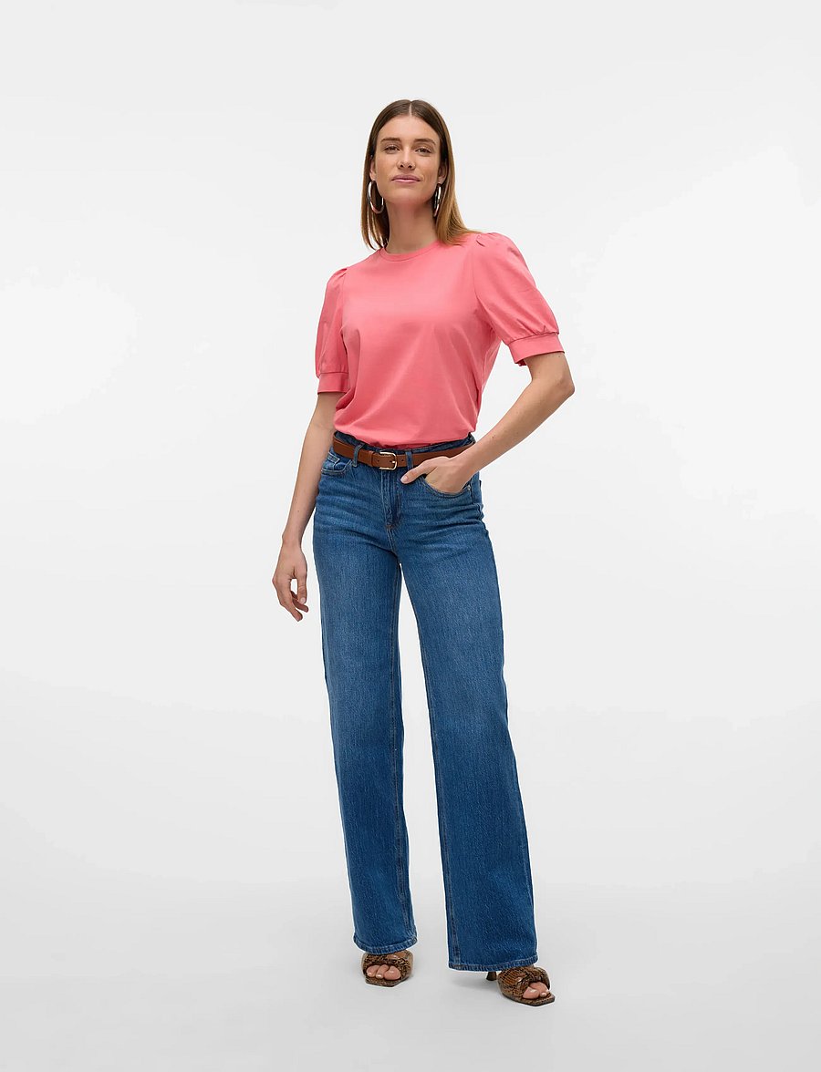 Vero Moda - AWKERRY 2/4 O-NECK TOP NOOS - t-särgid - tea rose - 3