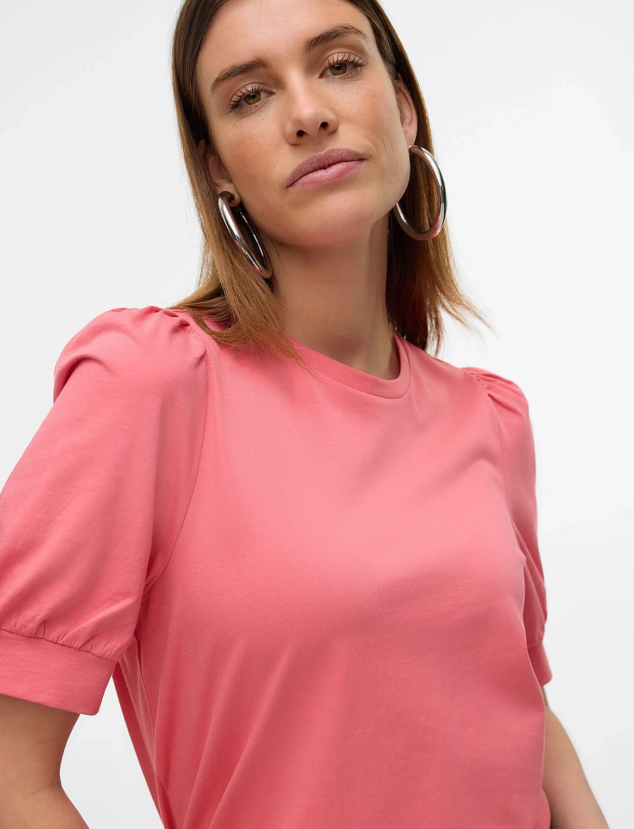 Vero Moda - AWKERRY 2/4 O-NECK TOP NOOS - t-särgid - tea rose - 5