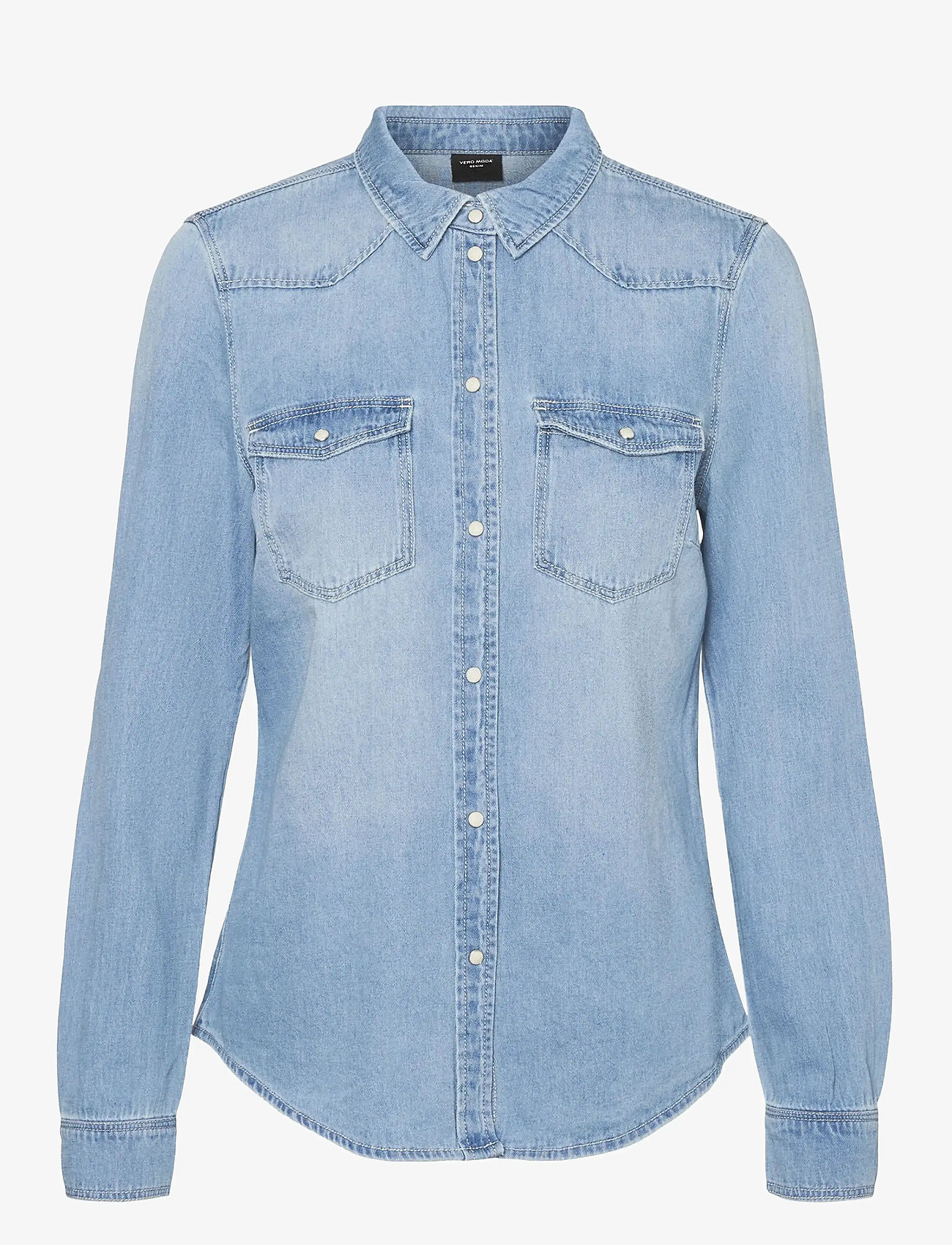 Vero Moda - VMMARIA LS DENIM SLIM SHIRT MIX NEW NOOS - jeansskjortor - light blue denim - 1