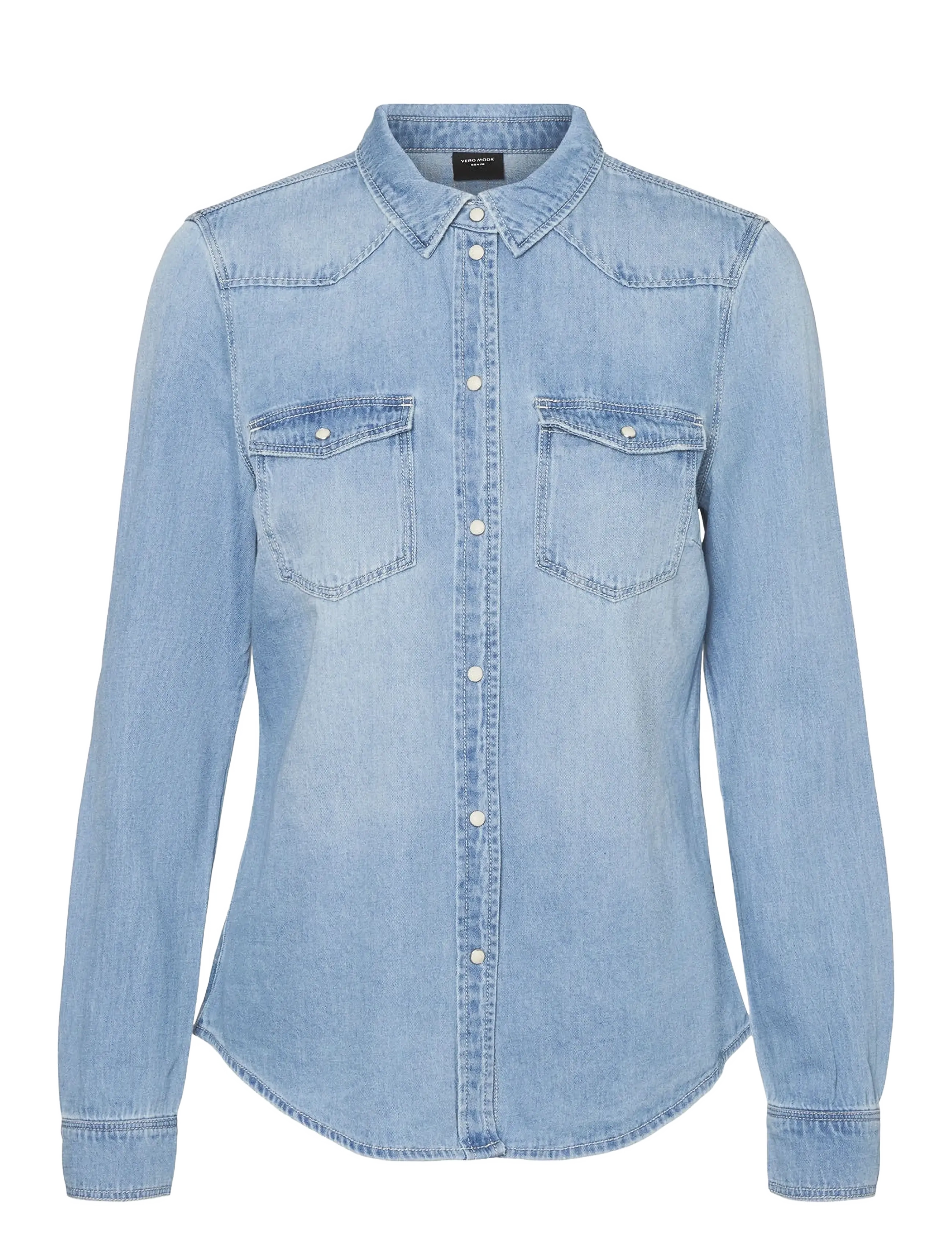 Vero Moda VMMARIA LS DENIM SLIM SHIRT MIX NEW NOOS - Skjortor - LIGHT BLUE DENIM / blue