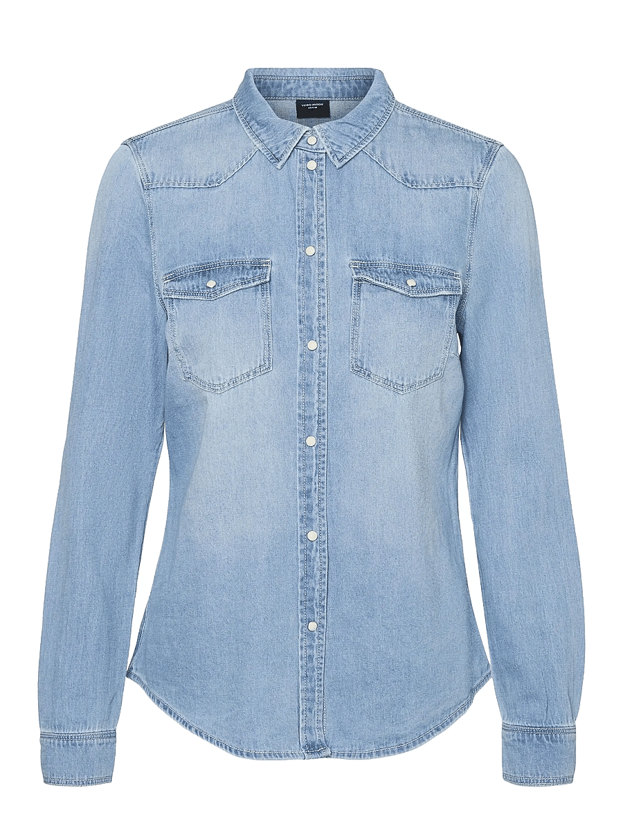 Vero Moda - VMMARIA LS DENIM SLIM SHIRT MIX NEW NOOS - jeanshemden - light blue denim - 1