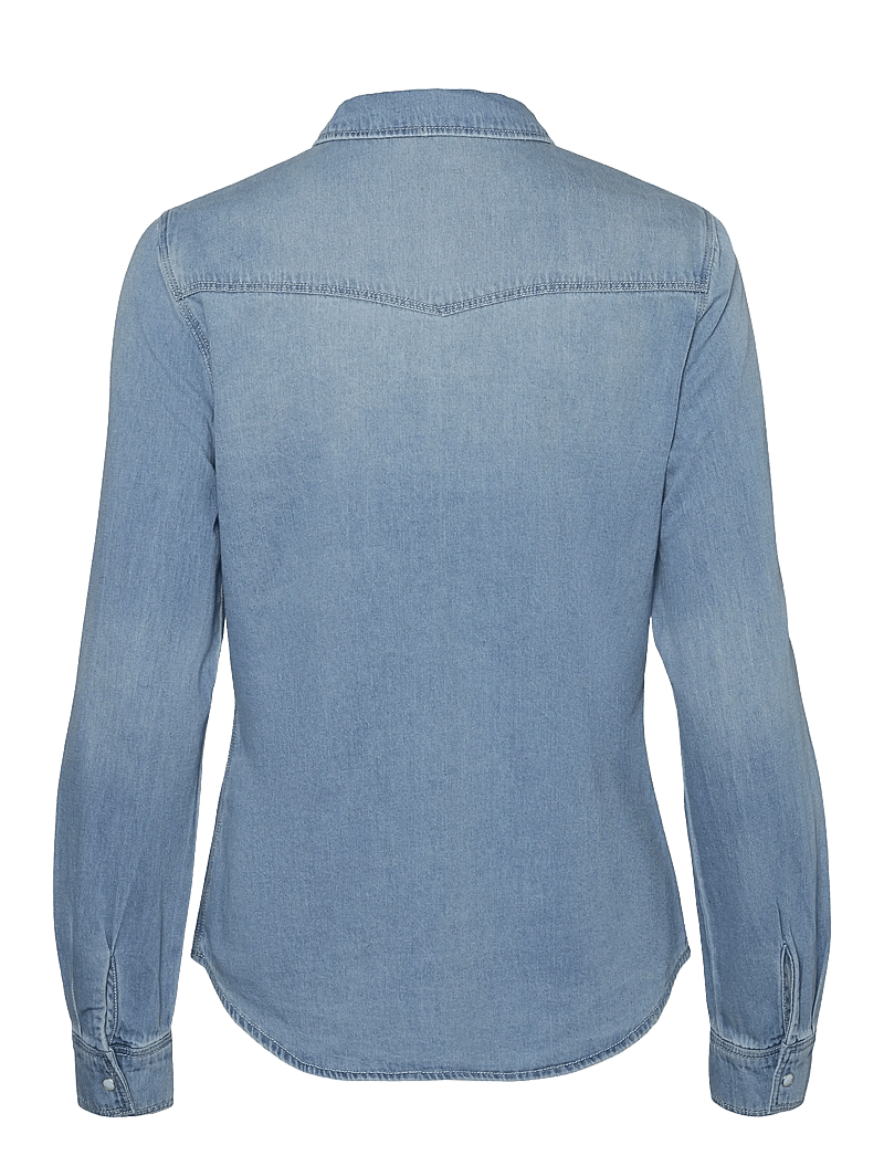 Vero Moda - VMMARIA LS DENIM SLIM SHIRT MIX NEW NOOS - jeansskjortor - light blue denim - 2