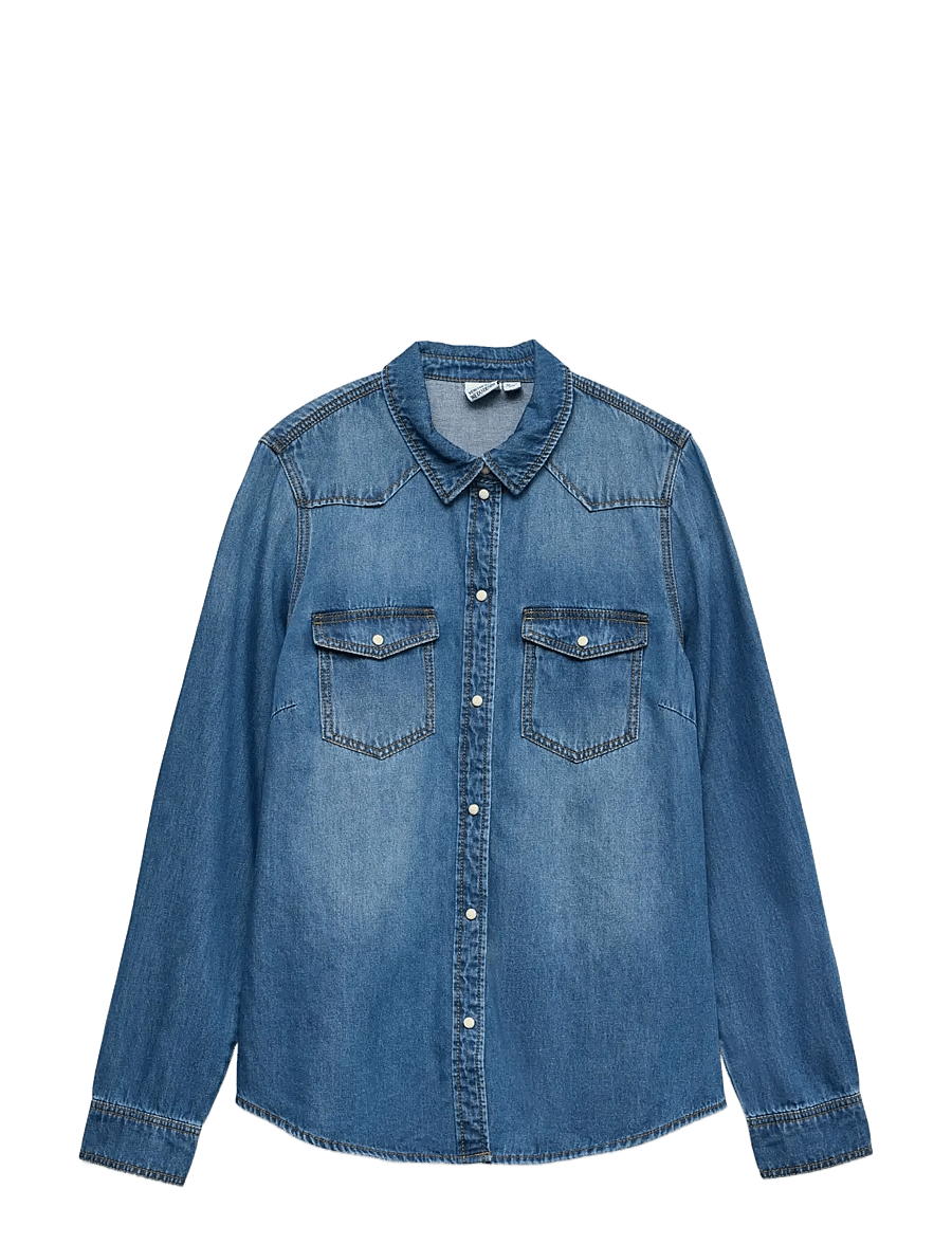 Vero Moda - VMMARIA LS DENIM SLIM SHIRT MIX NEW NOOS - chemises en jeans - medium blue denim - 1