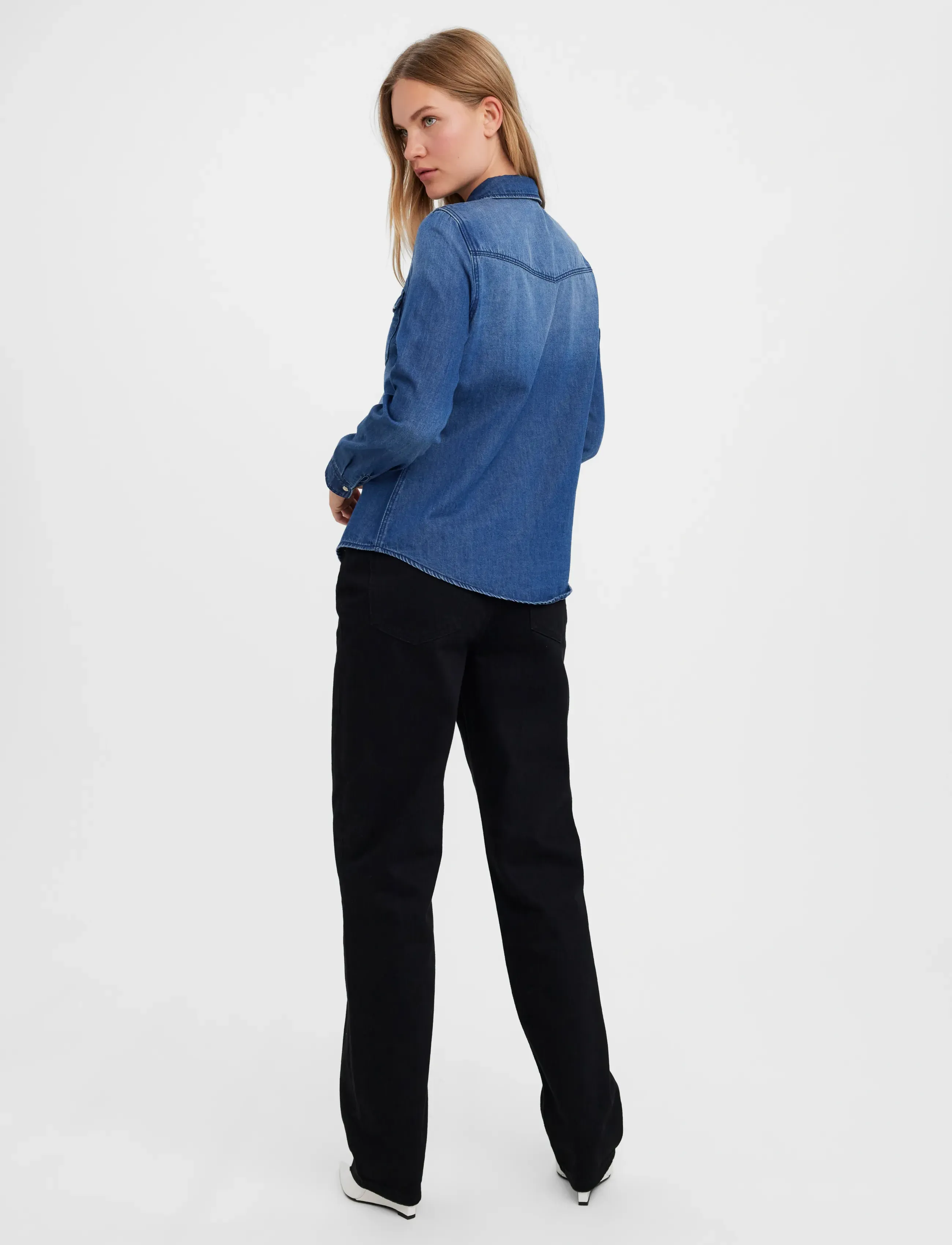 Vero Moda - VMMARIA LS DENIM SLIM SHIRT MIX NEW NOOS - chemises en jeans - medium blue denim - 3