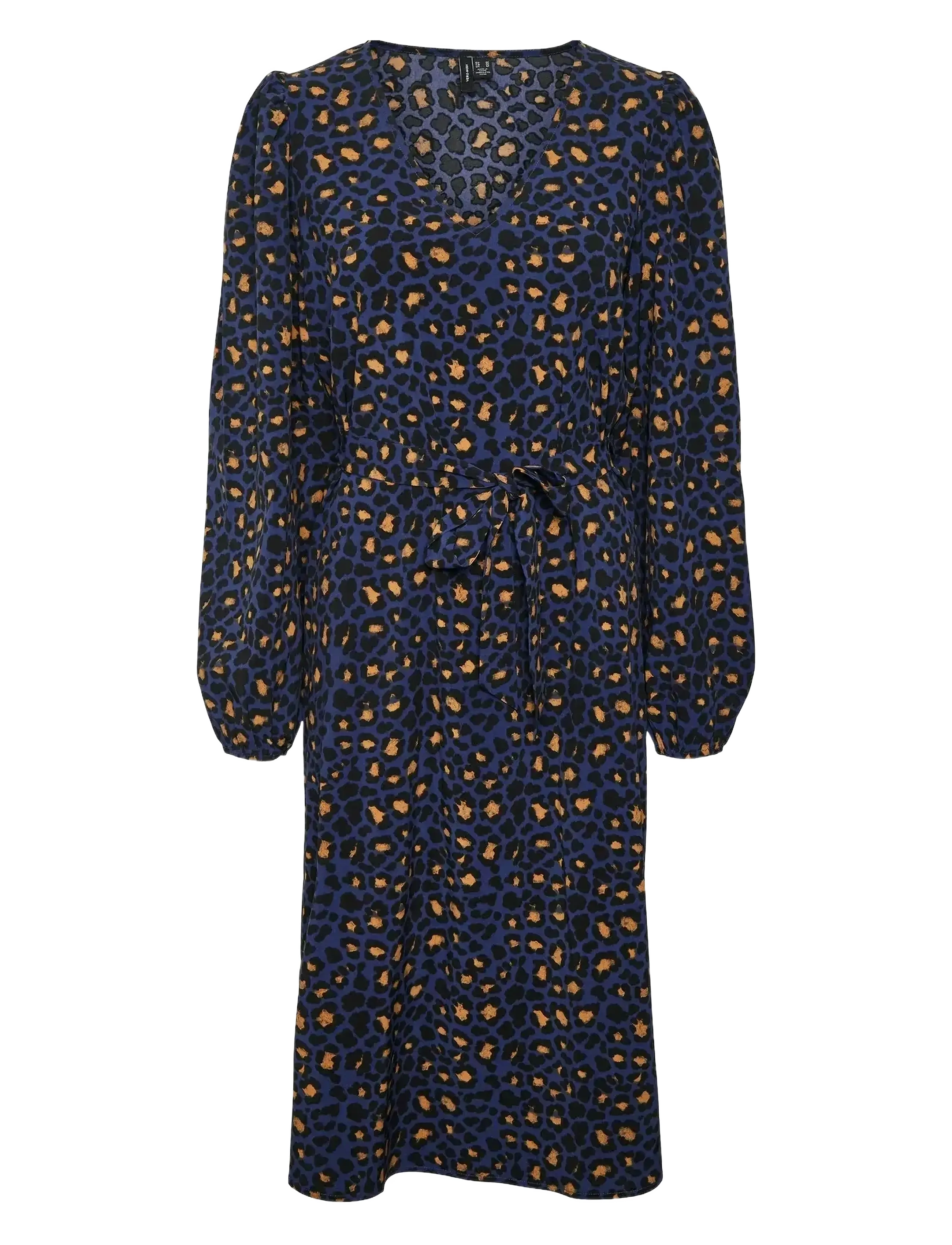 Vero Moda VMANNE LS CALF DRESS WVN - Jurken - MAZARINE BLUE / brown