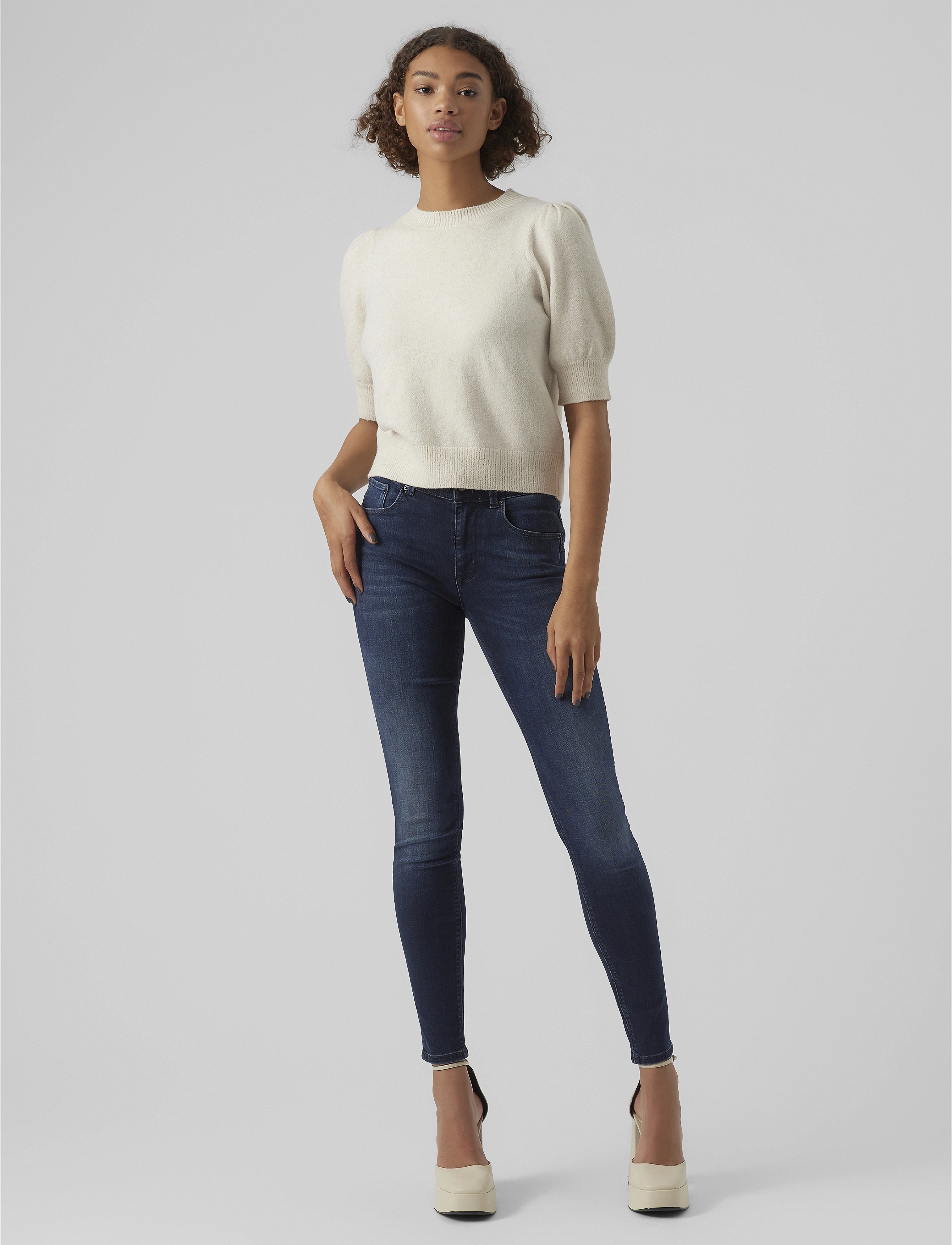 Vero Moda - VMDOFFY 2/4 O-NECK PULLOVER GA NOOS - trøjer - birch - 4