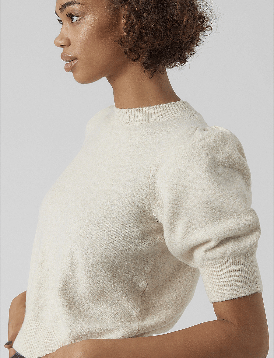 Vero Moda - VMDOFFY 2/4 O-NECK PULLOVER GA NOOS - striktrøjer - birch - 5