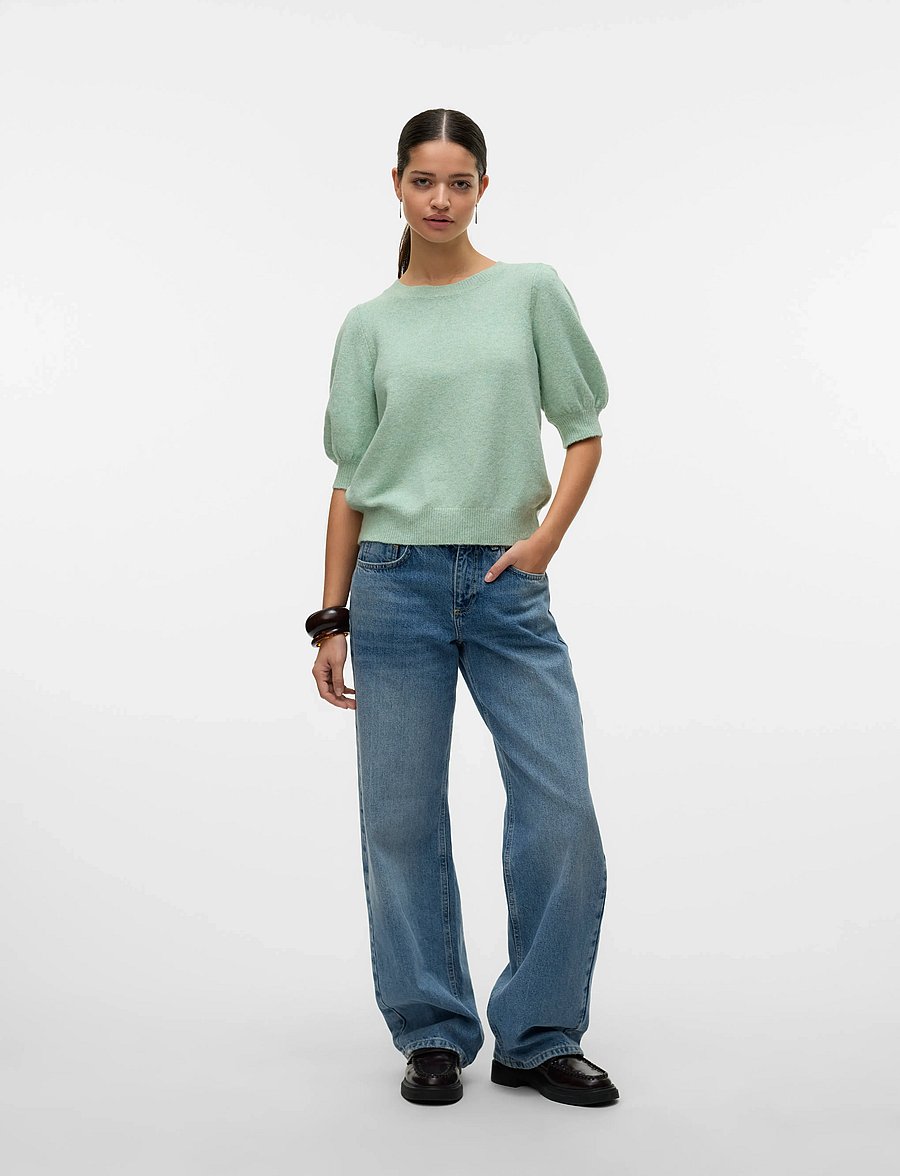Vero Moda - VMDOFFY 2/4 O-NECK PULLOVER GA NOOS - pullover - birds egg green - 3