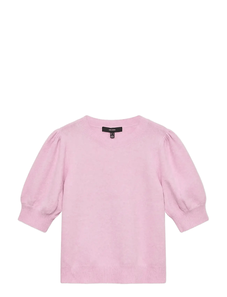 Vero Moda - VMDOFFY 2/4 O-NECK PULLOVER GA NOOS - stickade tröjor - bonbon - 1