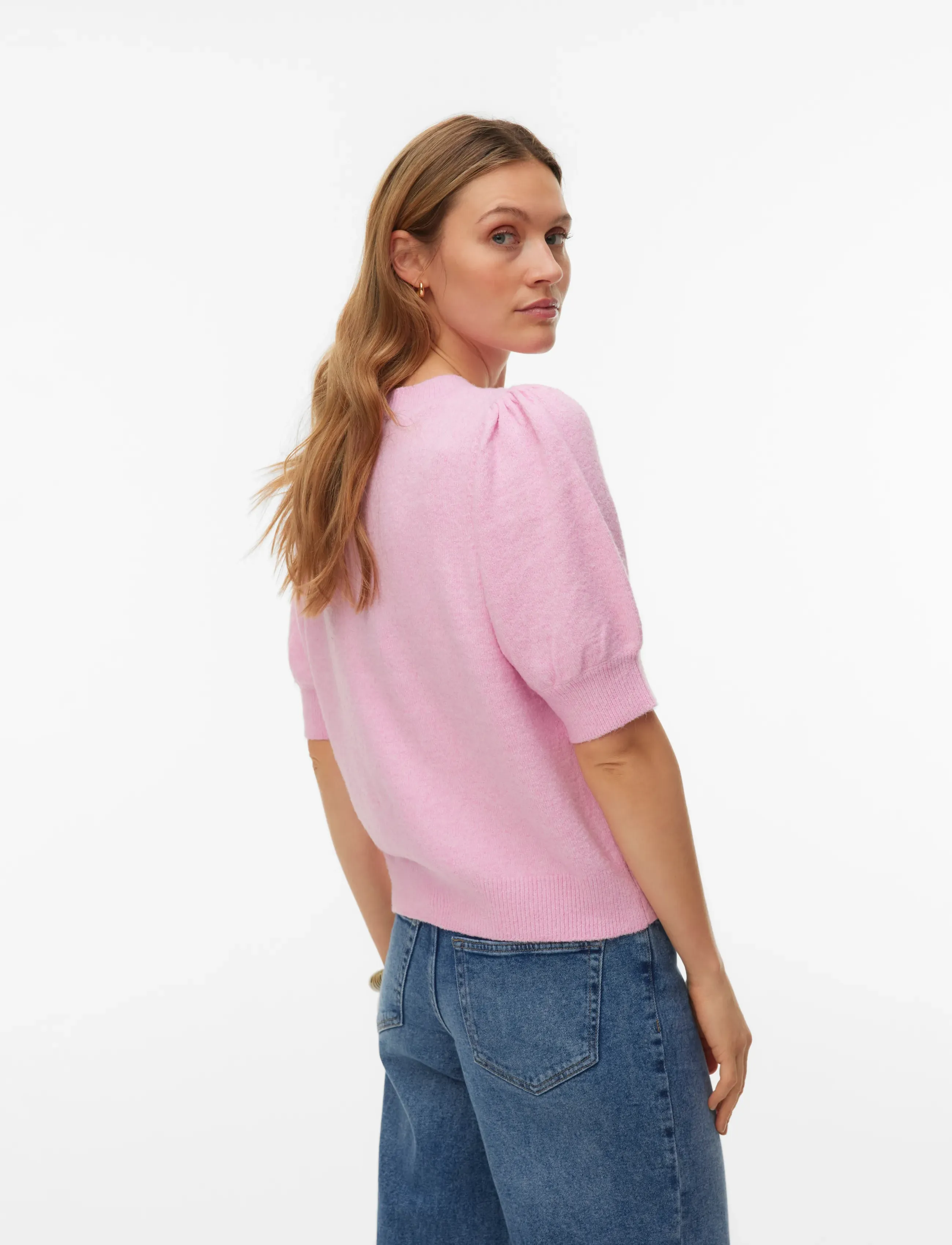 Vero Moda - VMDOFFY 2/4 O-NECK PULLOVER GA NOOS - stickade tröjor - bonbon - 2