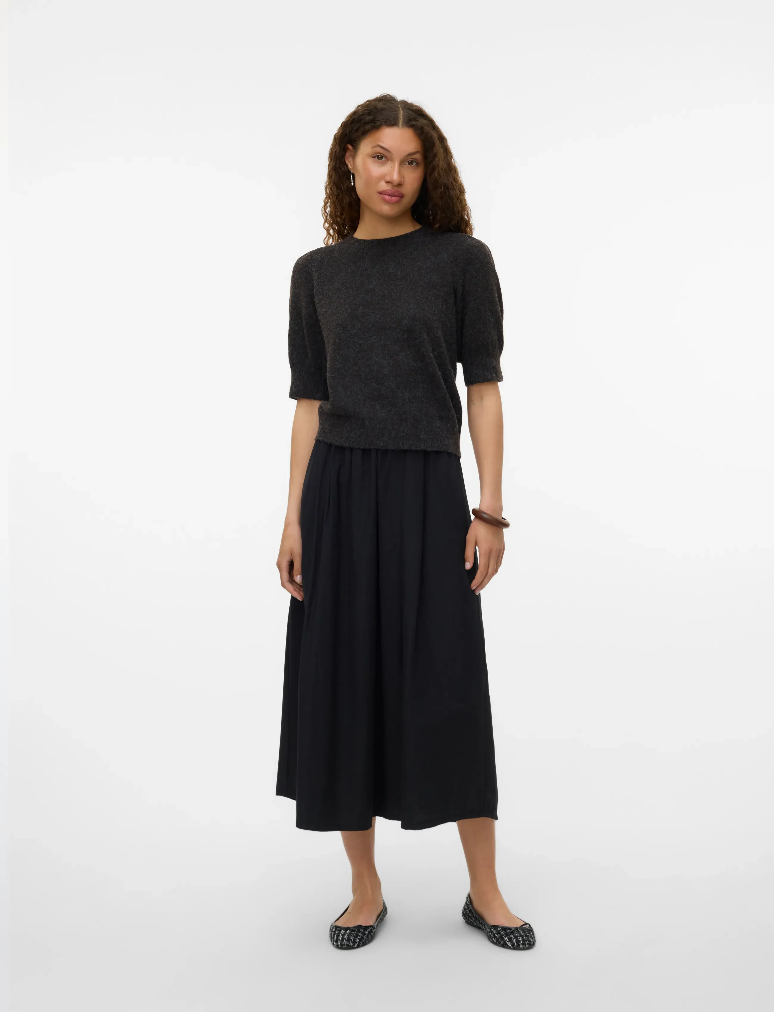 Vero Moda Vmdoffy 2/4 O-Neck Pullover Ga Noos, Kvinder, Kortærmet Puffærme Pullover, Brun, Str: M