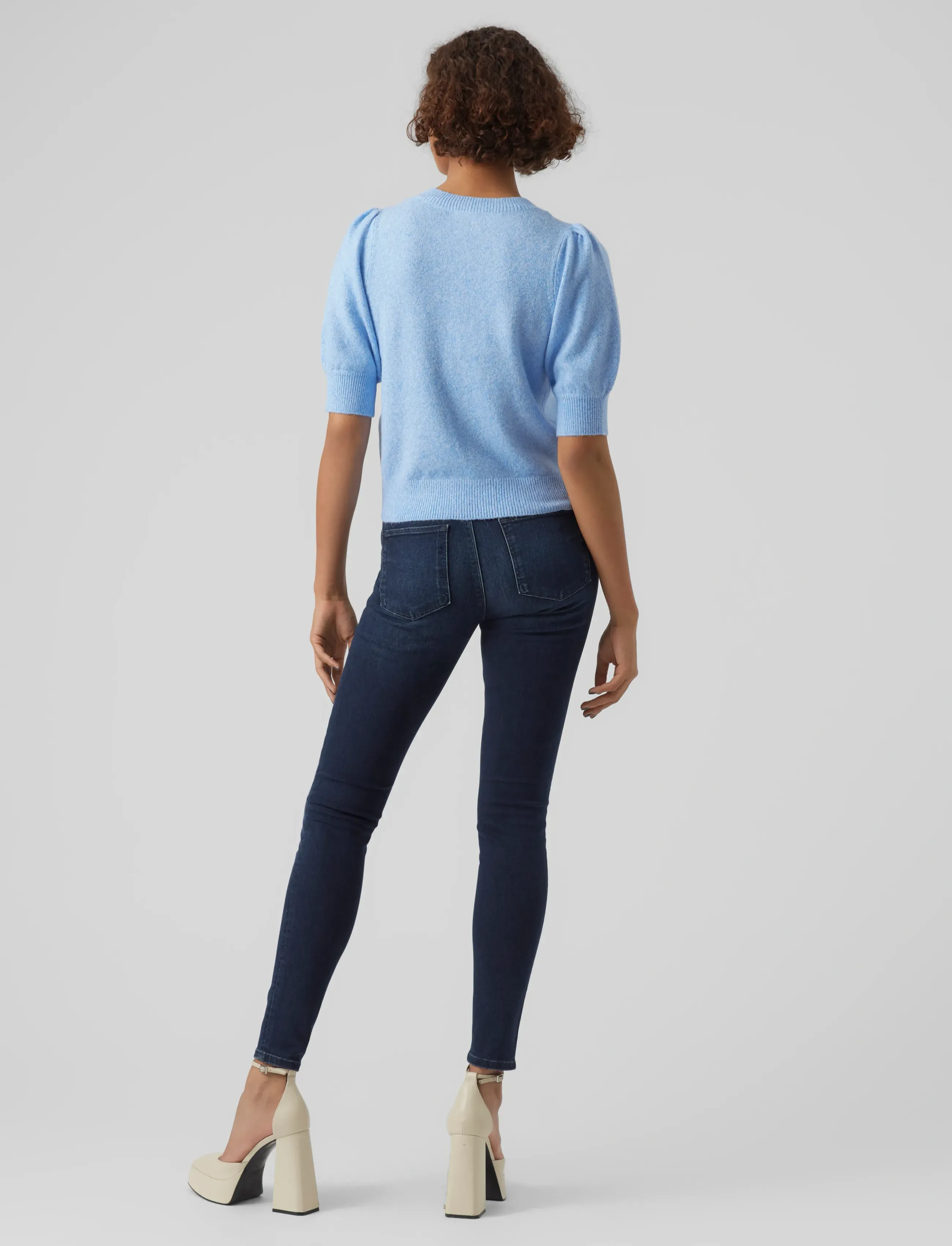 Vero Moda - VMDOFFY 2/4 O-NECK PULLOVER GA NOOS - sviitrid - little boy blue - 3