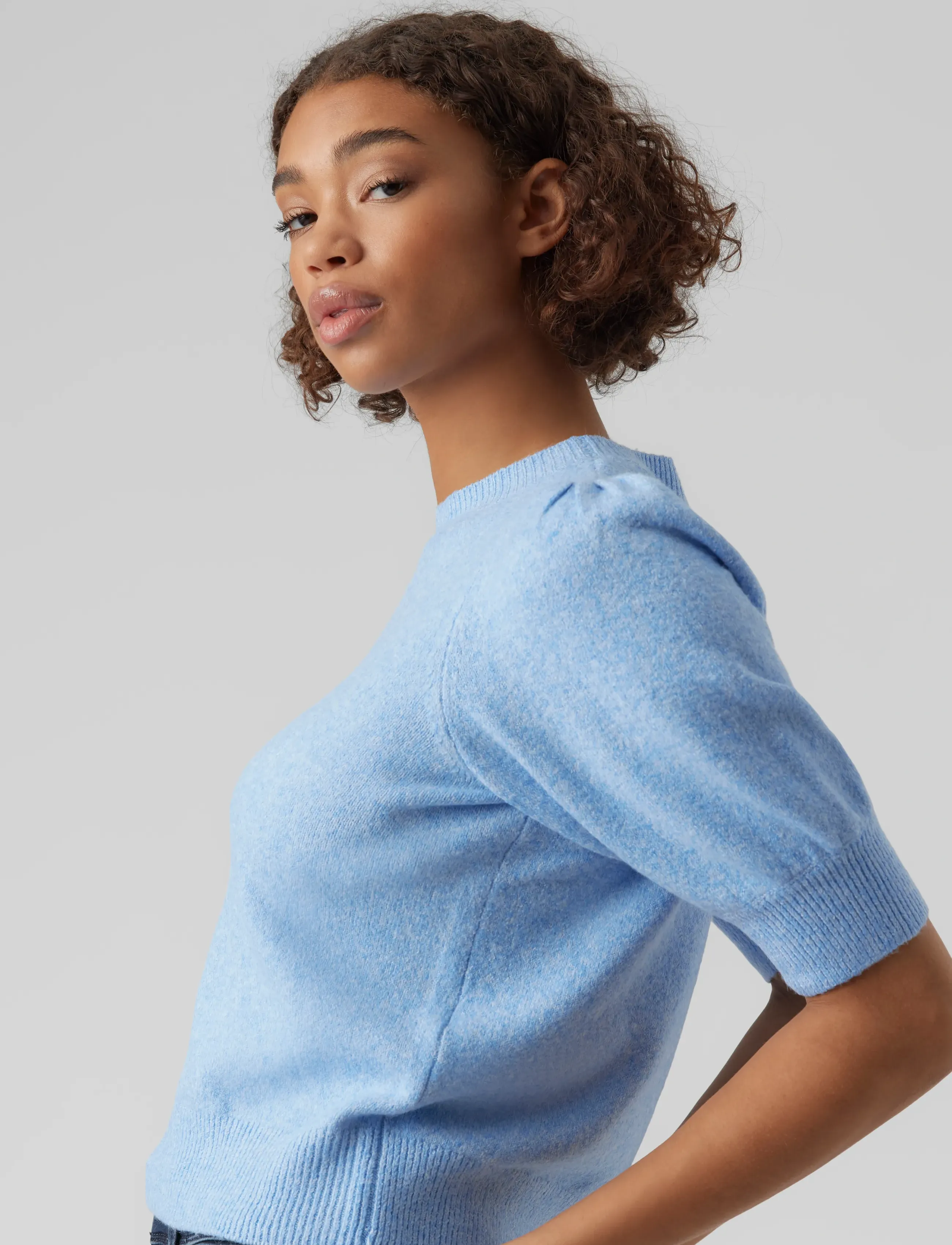 Vero Moda - VMDOFFY 2/4 O-NECK PULLOVER GA NOOS - sviitrid - little boy blue - 5
