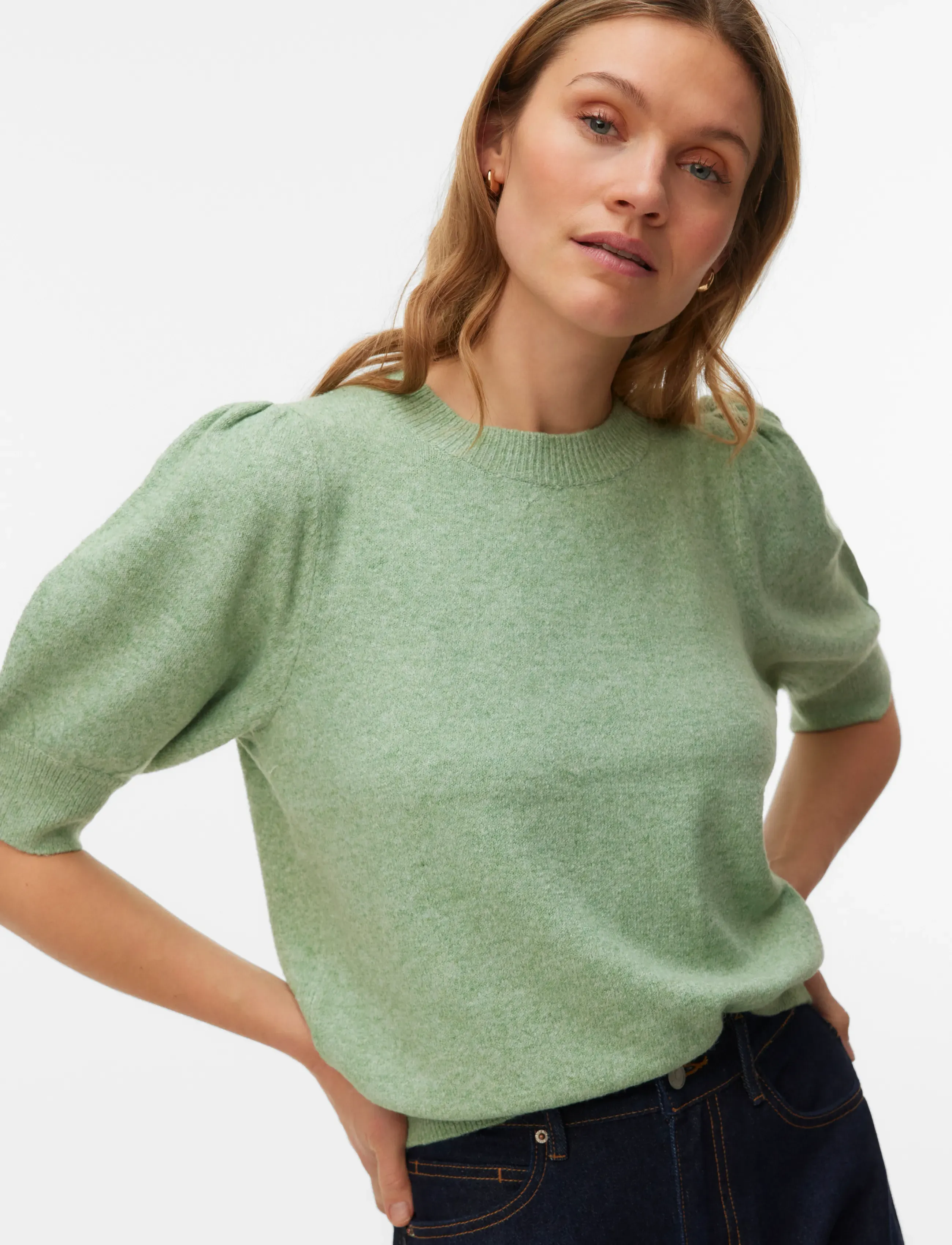 Vero Moda - VMDOFFY 2/4 O-NECK PULLOVER GA NOOS - jumpers - mistletoe - 4