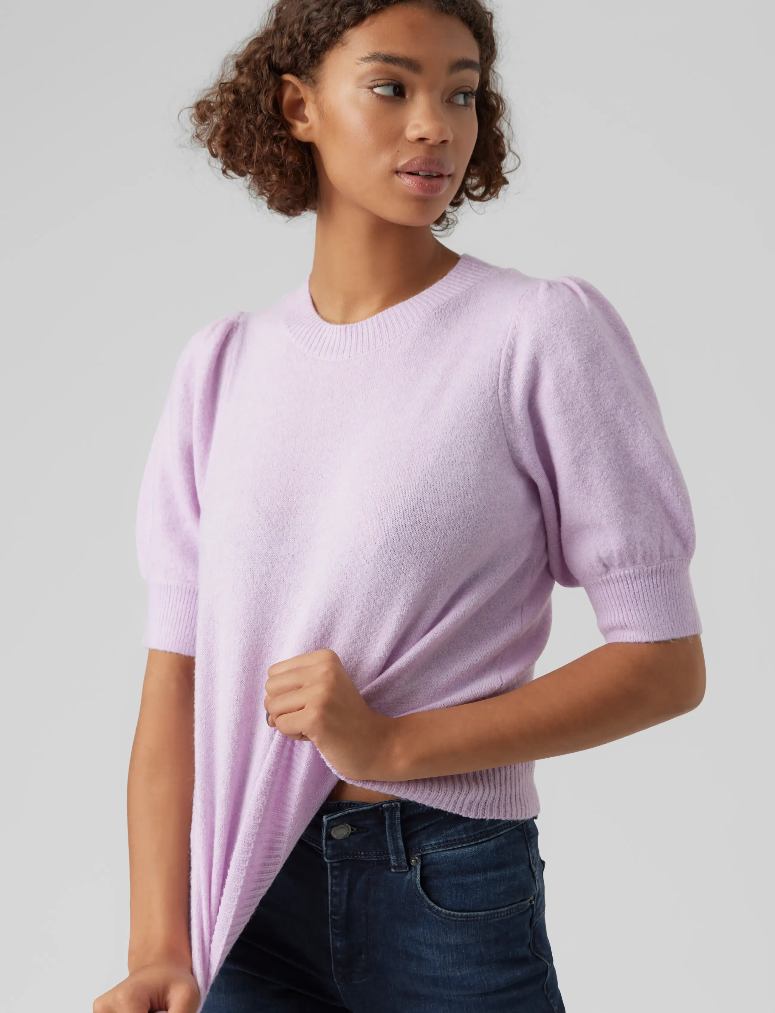 Vero Moda - VMDOFFY 2/4 O-NECK PULLOVER GA NOOS - jumpers - orchid bloom - 5
