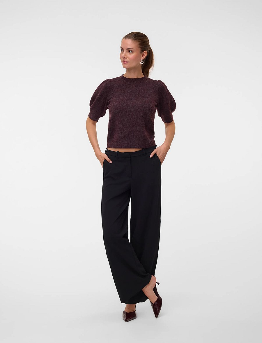 Vero Moda - VMDOFFY 2/4 O-NECK PULLOVER GA NOOS - kampsunid - windsor wine - 0