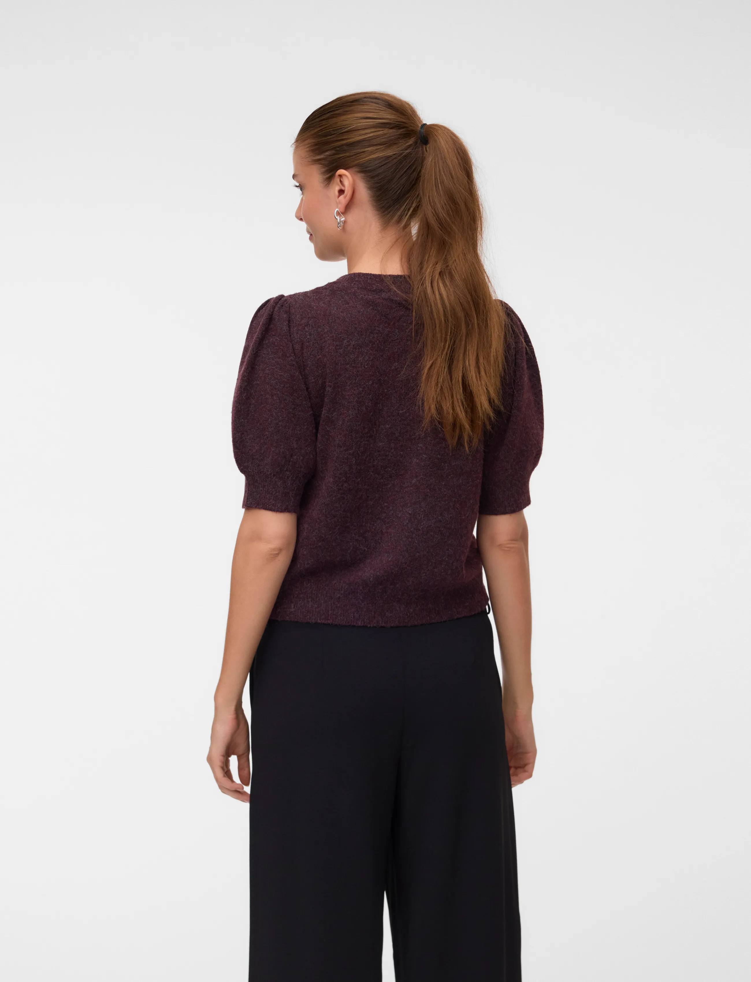 Vero Moda - VMDOFFY 2/4 O-NECK PULLOVER GA NOOS - kampsunid - windsor wine - 3