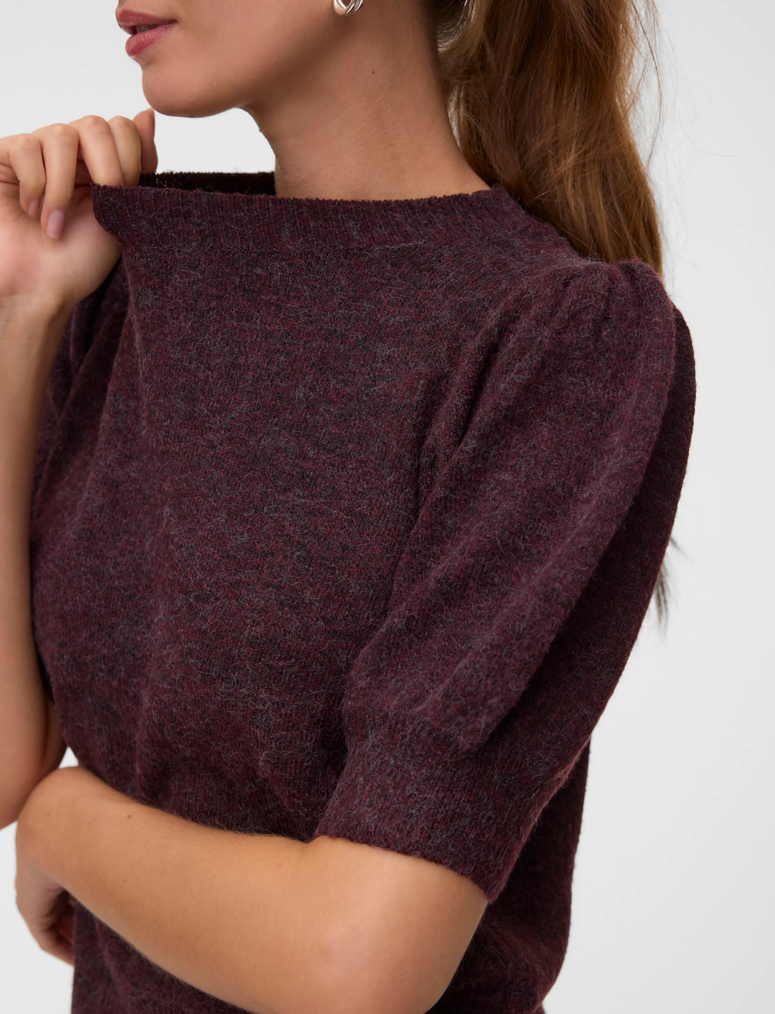 Vero Moda - VMDOFFY 2/4 O-NECK PULLOVER GA NOOS - kampsunid - windsor wine - 5