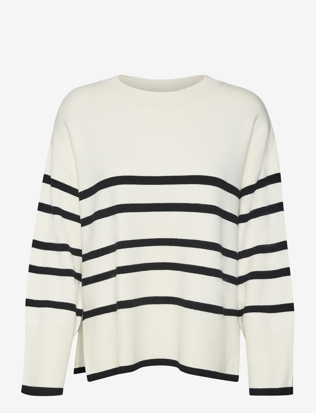Vero Moda - VMSABA LS O-NECK STRIPE PULLOVER GA NOOS - stickade tröjor - birch - 1