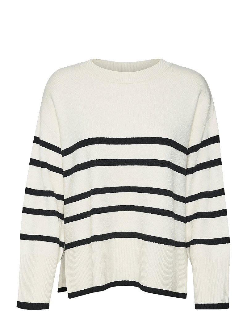 Vero Moda - VMSABA LS O-NECK STRIPE PULLOVER GA NOOS - stickade tröjor - birch - 1