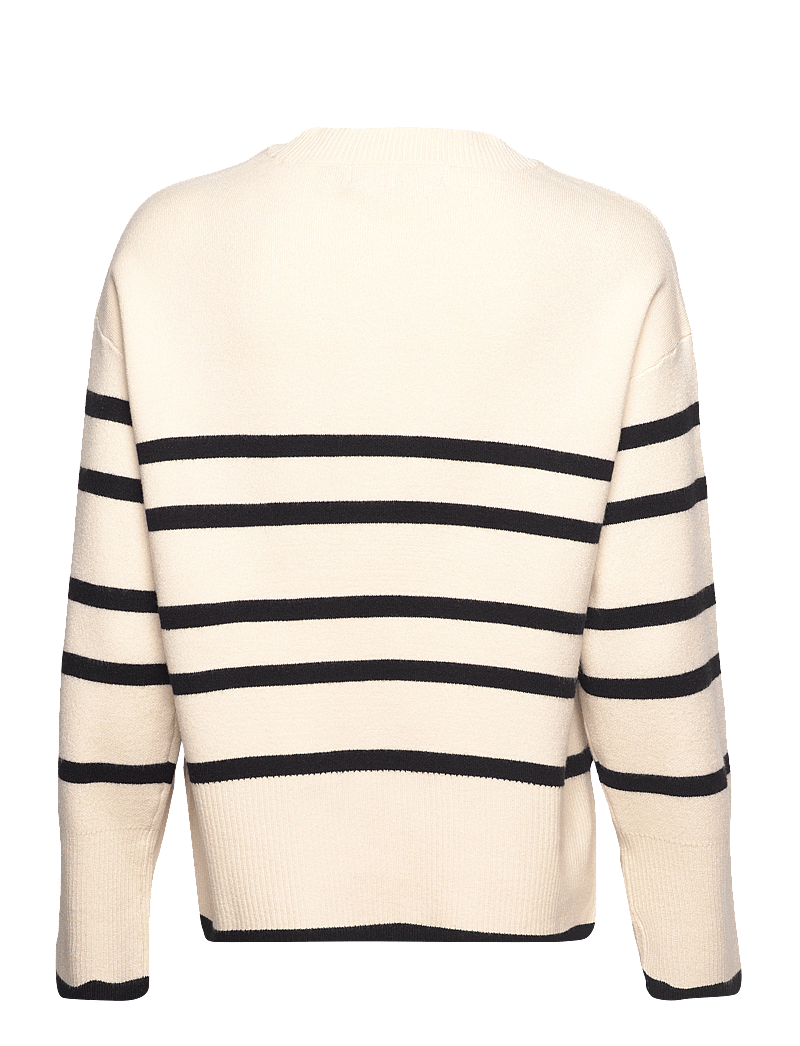 Vero Moda - VMSABA LS O-NECK STRIPE PULLOVER GA NOOS - stickade tröjor - birch - 2