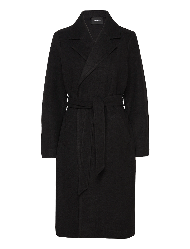 Vero Moda - VMFORTUNEAYA LONG COAT GA NOOS - uldfrakker - black - 1