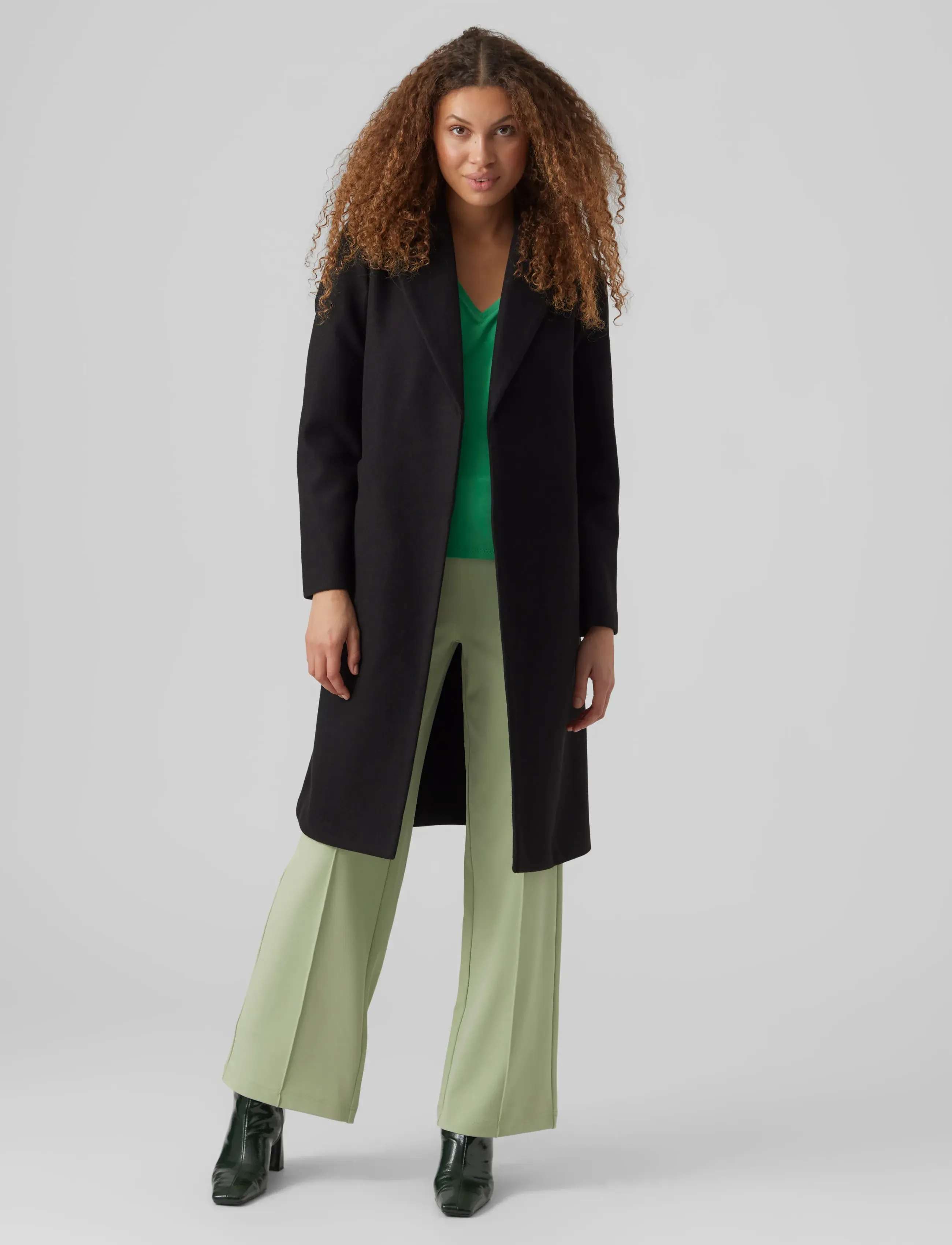 Vero Moda Vmfortuneaya Long Coat Ga Noos, L, Coats, Schwarz - Winter Frauen