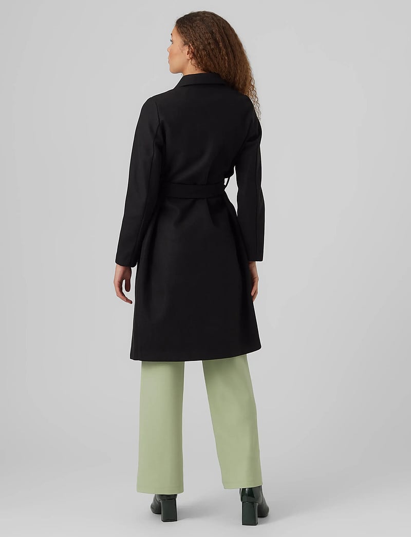 Vero Moda - VMFORTUNEAYA LONG COAT GA NOOS - uldfrakker - black - 4