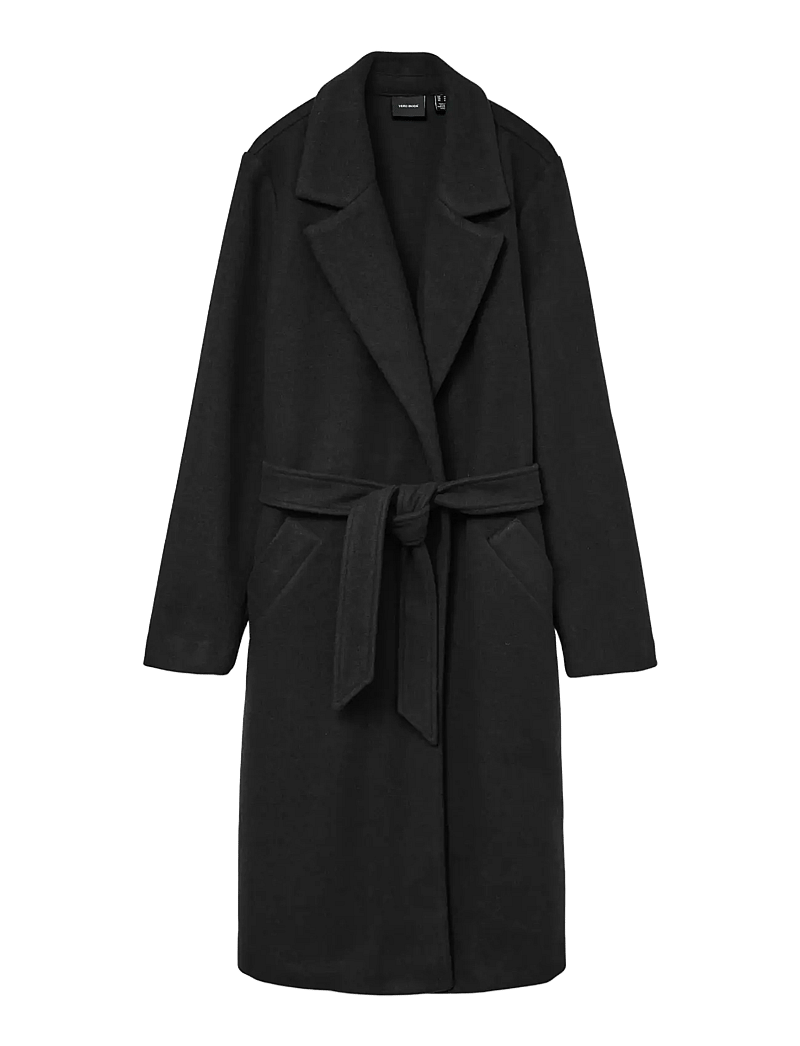 Vero Moda - VMFORTUNEAYA LONG COAT GA NOOS - uldfrakker - black - 3