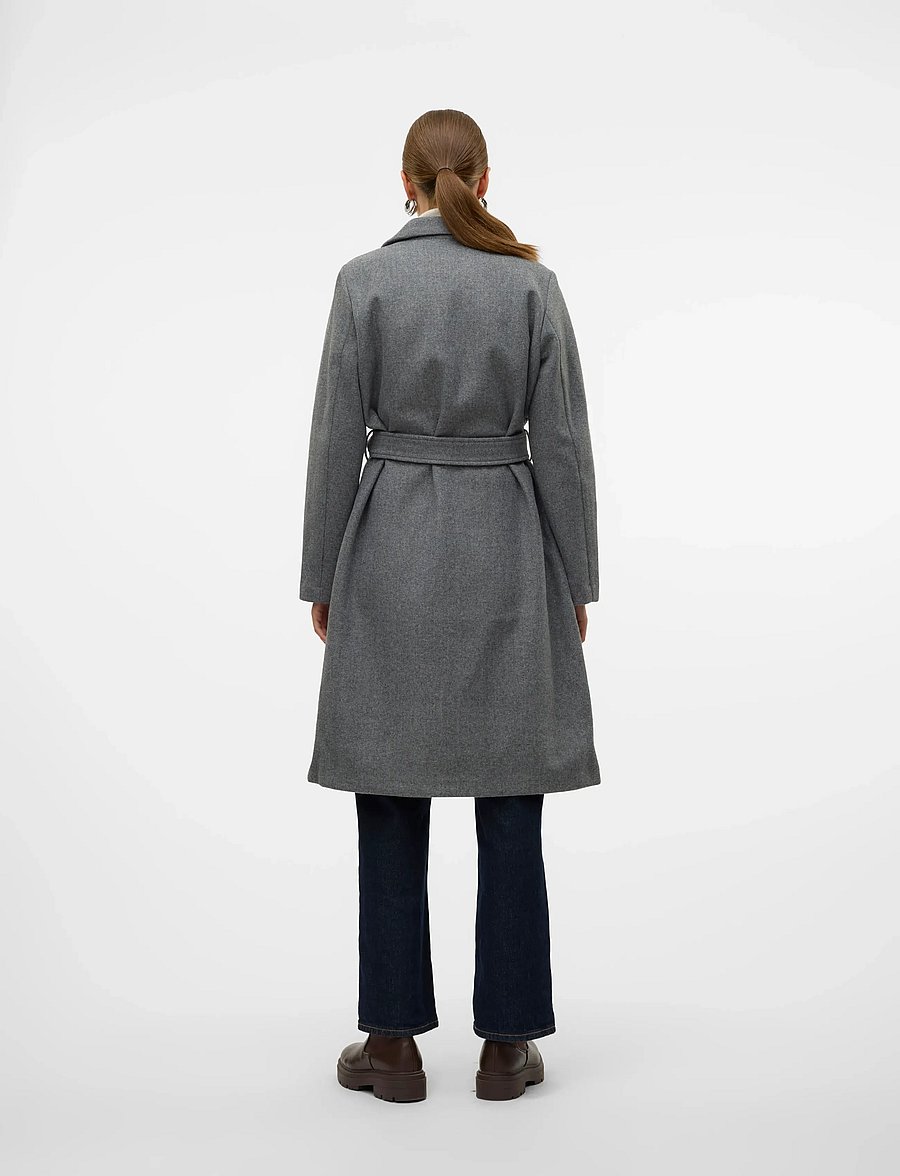 Vero Moda - VMFORTUNEAYA LONG COAT GA NOOS - vinterjackor - medium grey melange - 2