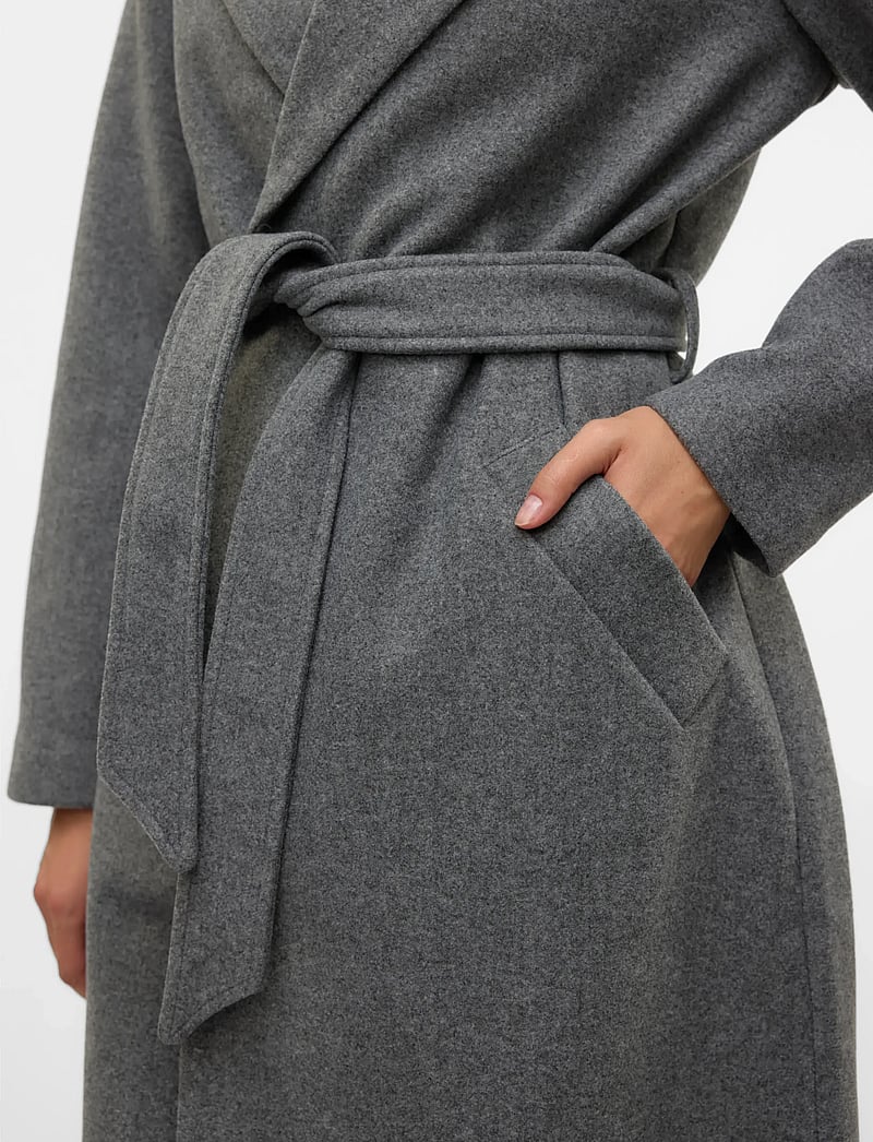 Vero Moda - VMFORTUNEAYA LONG COAT GA NOOS - vinterjakker - medium grey melange - 3