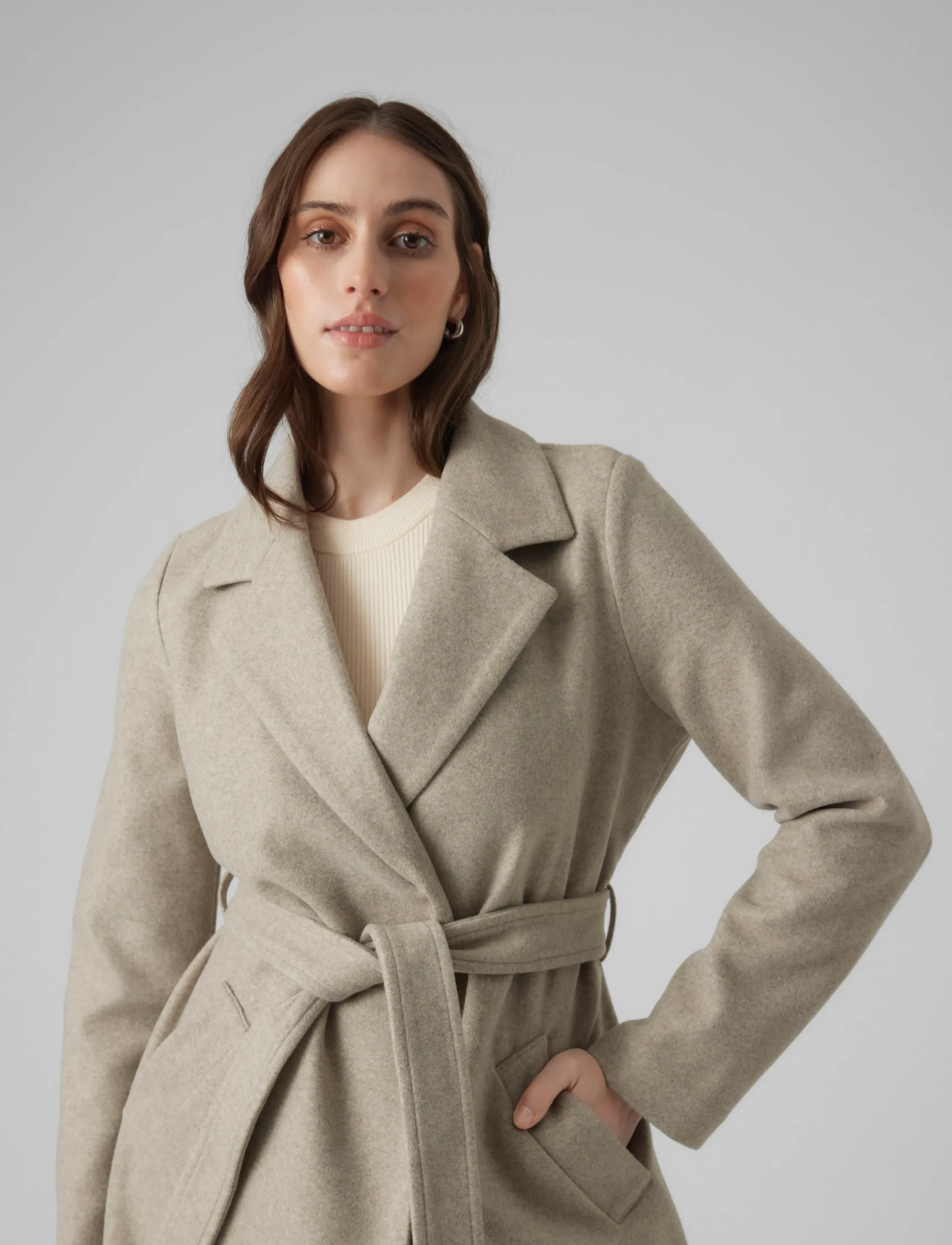 Vero Moda - VMFORTUNEAYA LONG COAT GA NOOS - vinterjakker - silver mink - 3