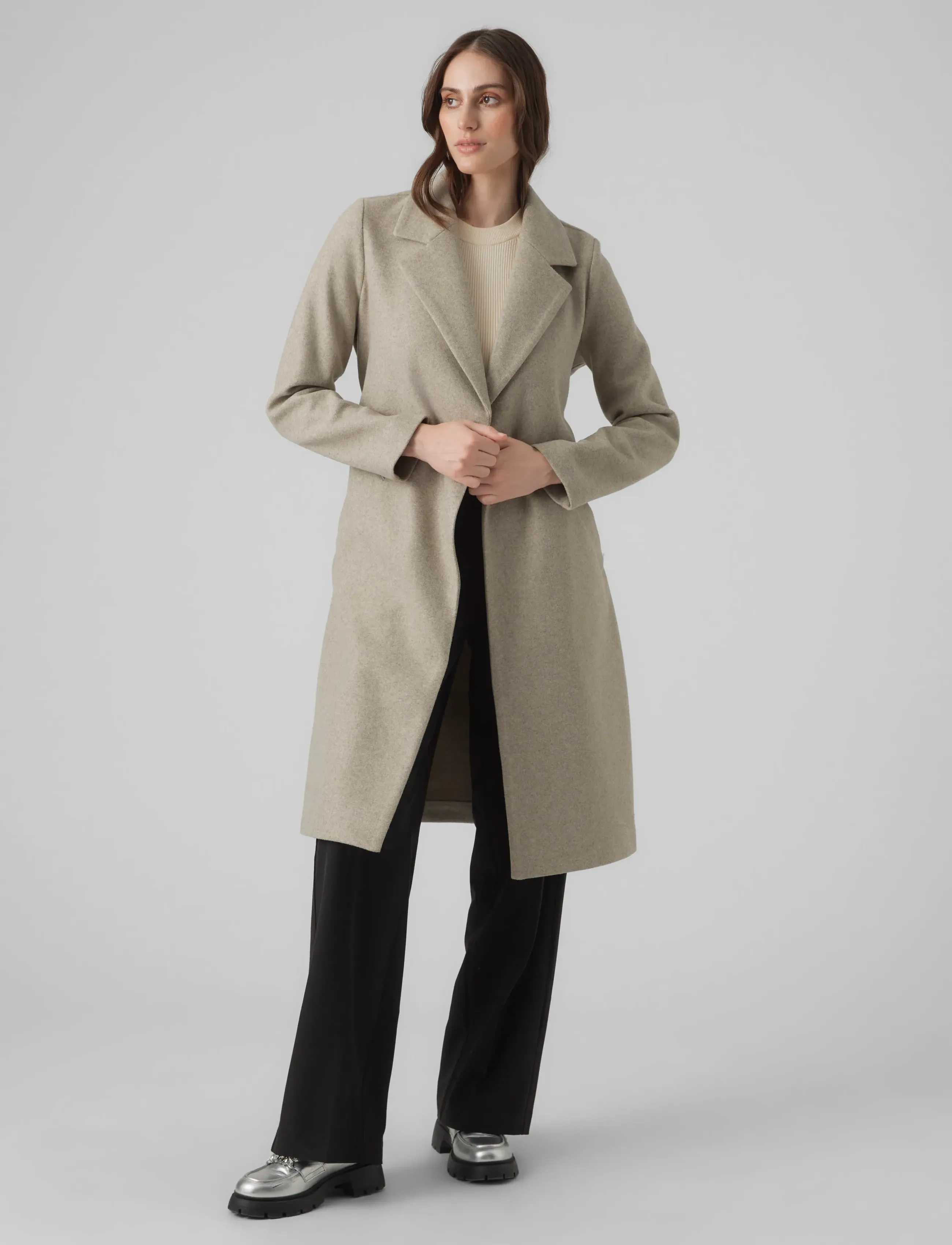 Vero Moda - VMFORTUNEAYA LONG COAT GA NOOS - Úlpur - silver mink - 4