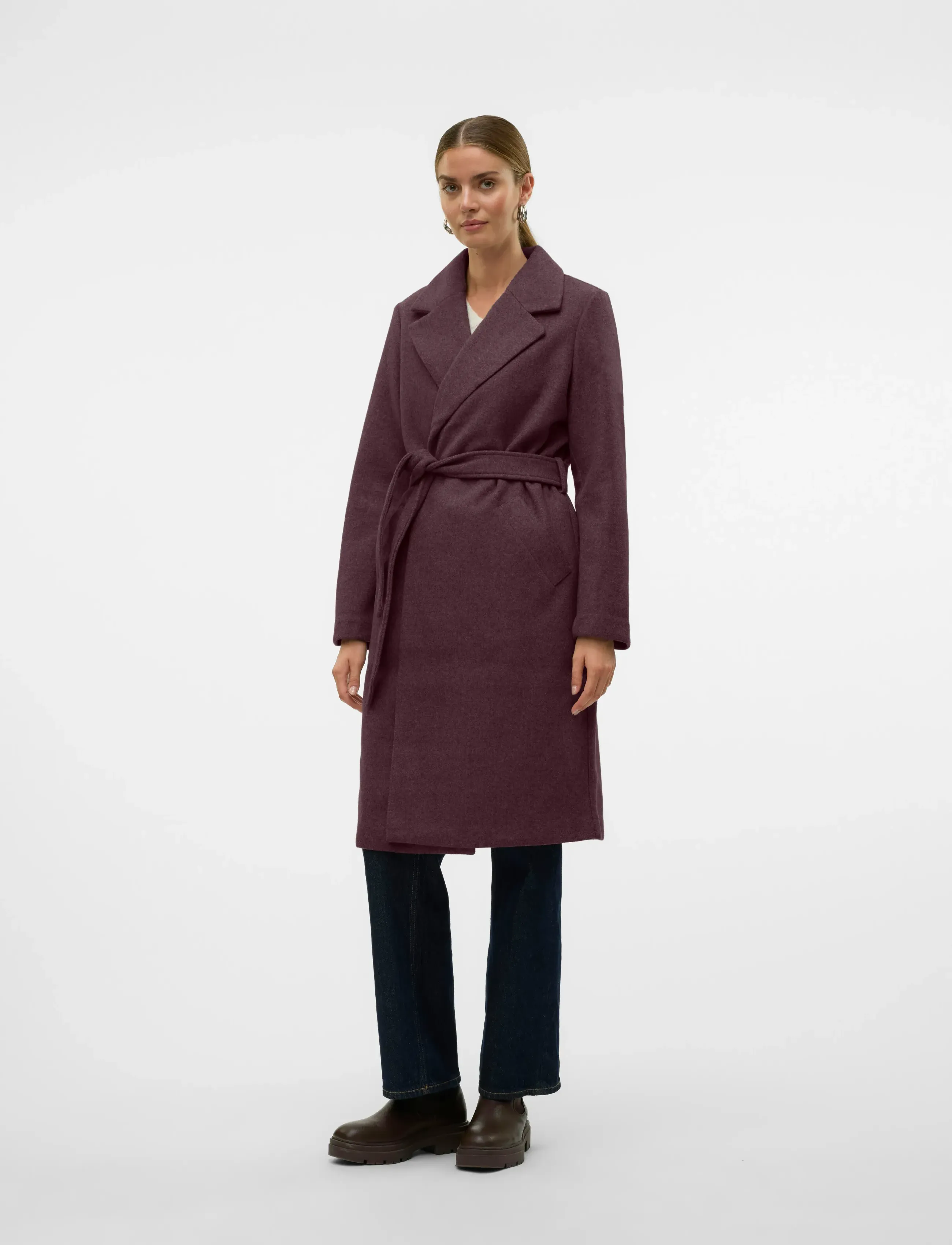 Vero Moda VMFORTUNEAYA LONG COAT GA NOOS - Frakker - WINETASTING / brown
