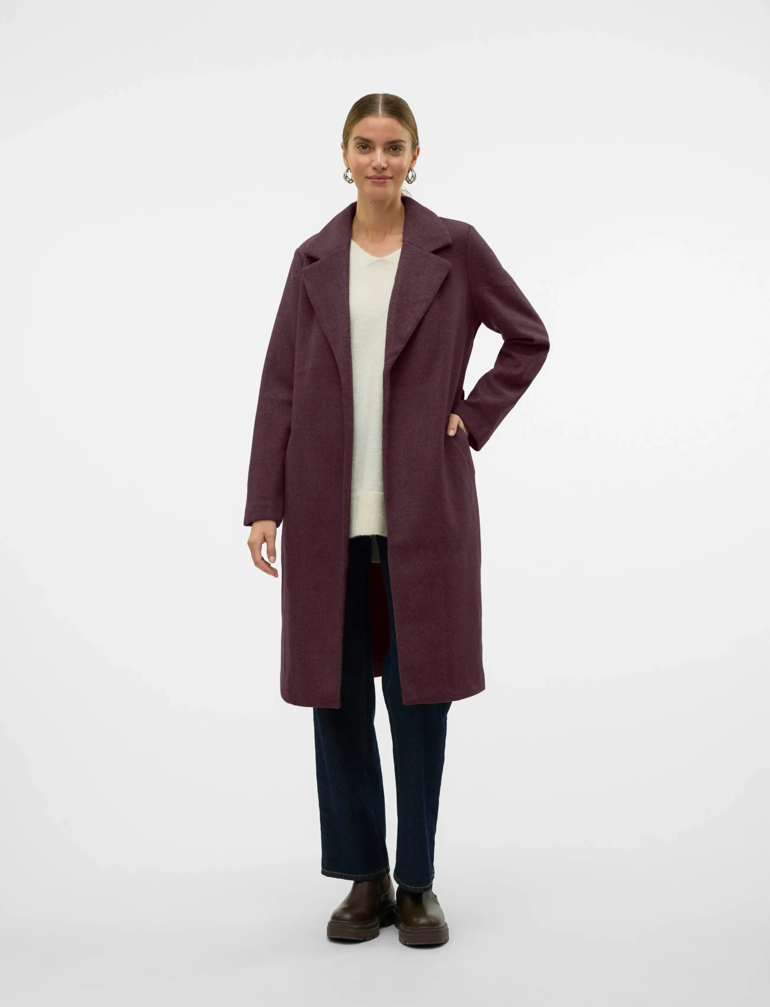 Vero Moda - VMFORTUNEAYA LONG COAT GA NOOS - winter jackets - winetasting - 3