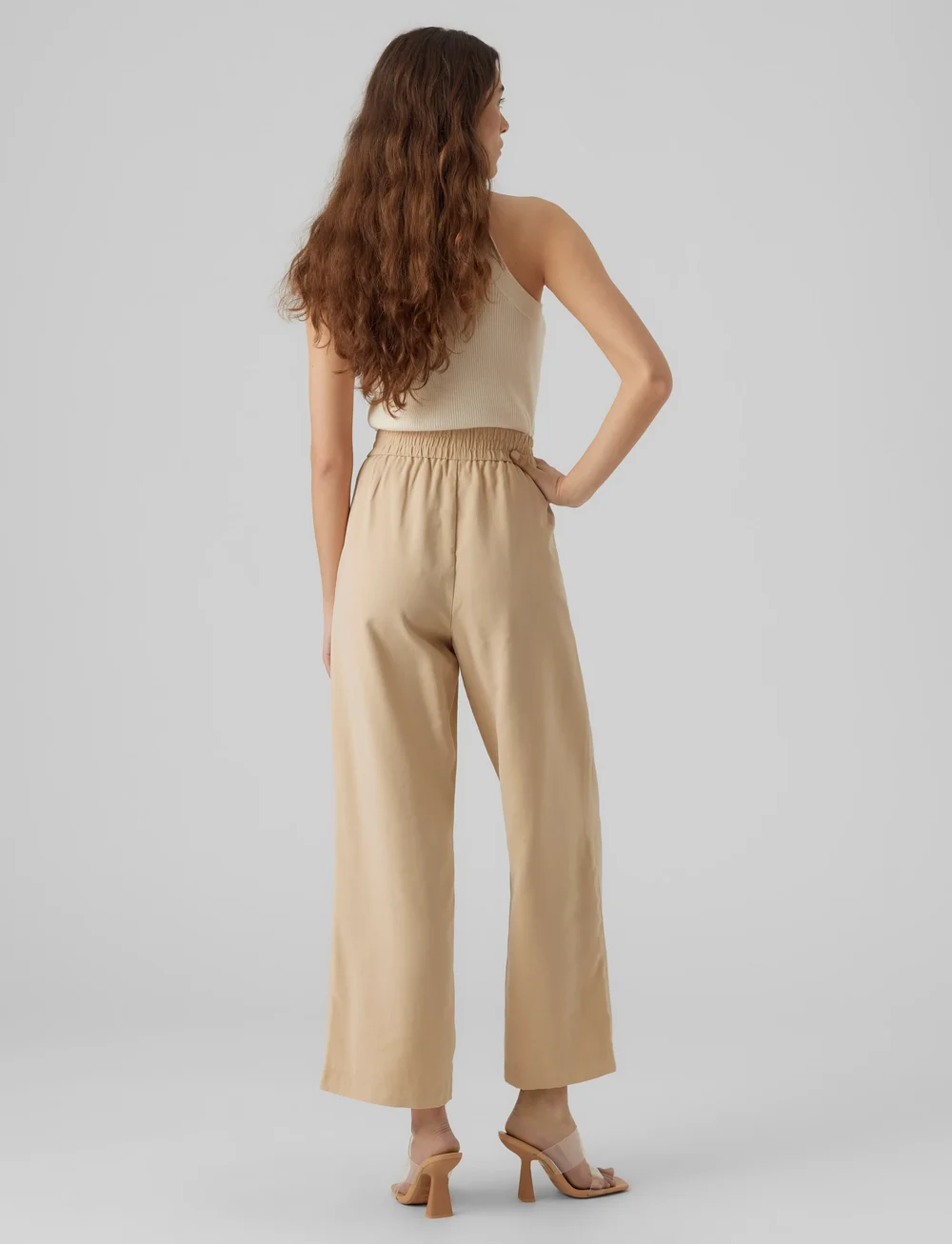 Vero Moda - VMCARMEN HW WIDE PULL-ON PANT NOOS - bikses ar platām starām - irish cream - 3