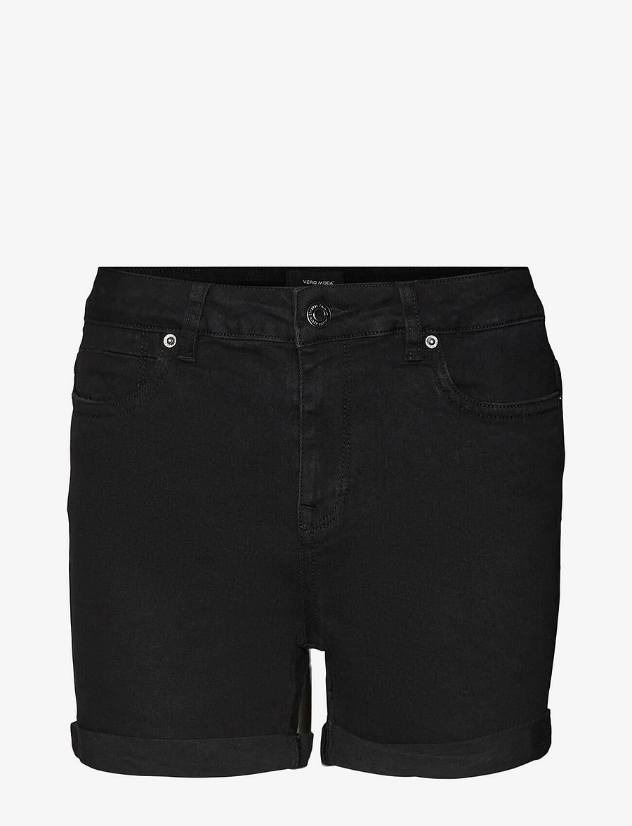 Vero Moda - VMLUNA MR FOLD SHORTS MIX GA NOOS - jorty - black - 1