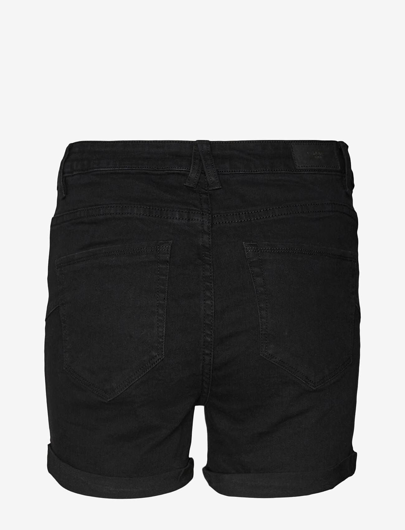 Vero Moda - VMLUNA MR FOLD SHORTS MIX GA NOOS - jeansshorts - black - 2
