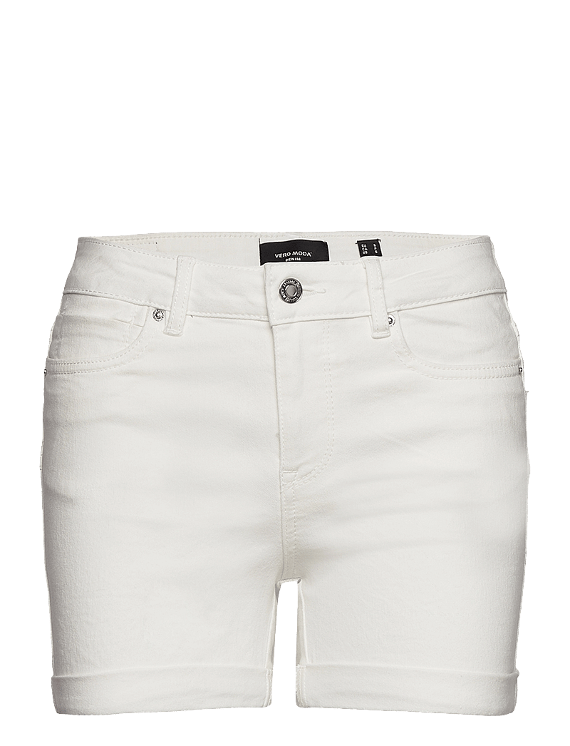 Vero Moda - VMLUNA MR FOLD SHORTS MIX GA NOOS - lühikesed teksapüksid - cloud dancer - 1