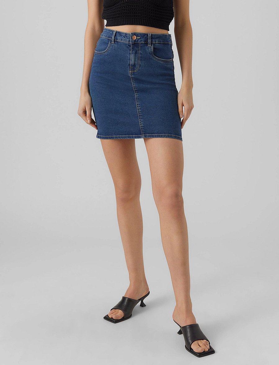 Vero Moda - VMLUNA HR DENIM SKIRT MIX GA - medium blue denim - 0