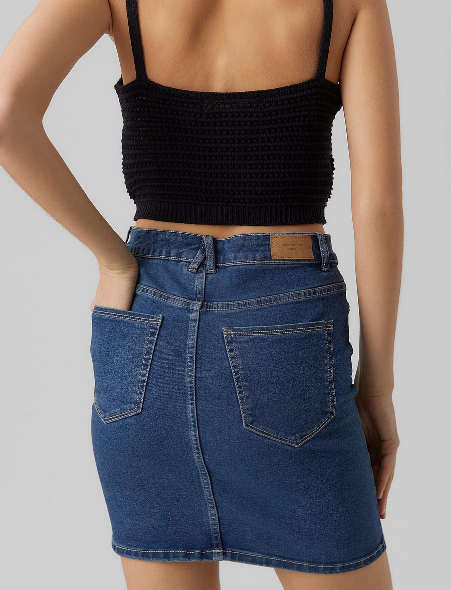 Vero Moda - VMLUNA HR DENIM SKIRT MIX GA - medium blue denim - 5
