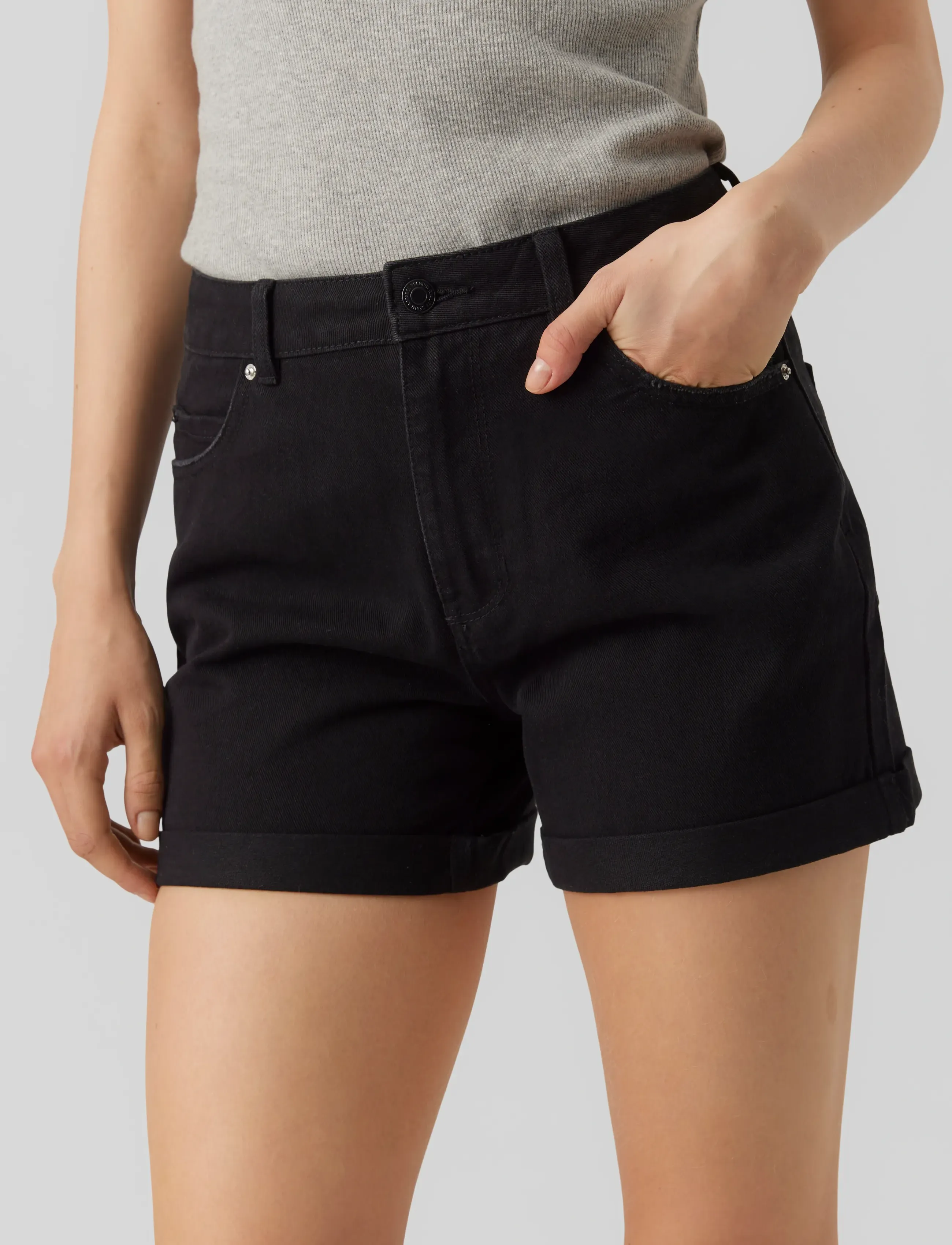 Vero Moda - VMZURI HR LOOSE DENIM SHORTS MIX GA NOOS - die niedrigsten preise - black - 5