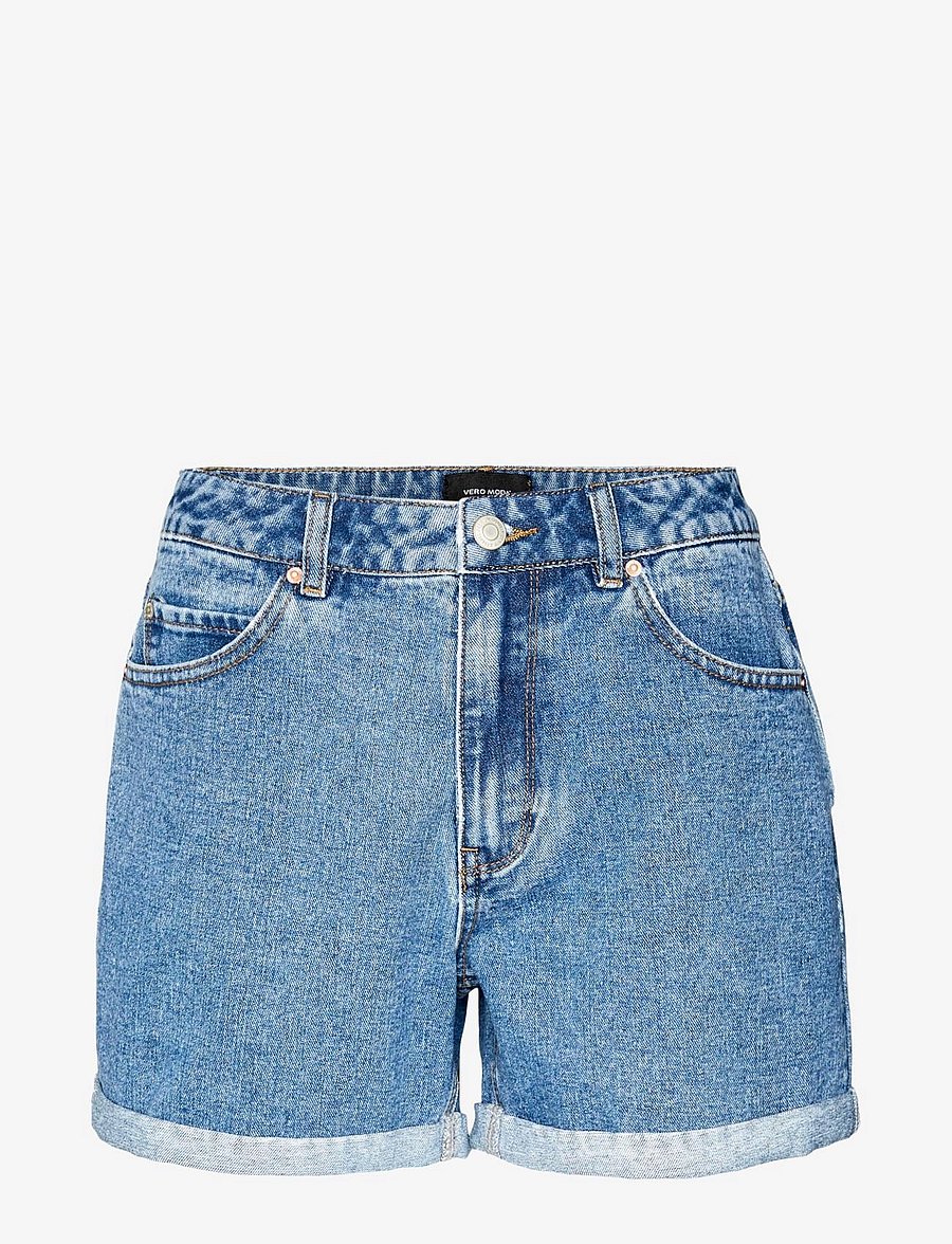 Vero Moda - VMZURI HR LOOSE DENIM SHORTS MIX GA NOOS - jorts - medium blue denim - 1