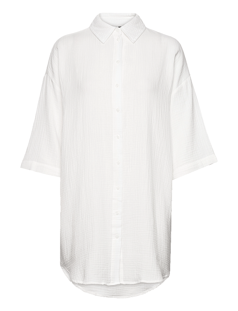 Vero Moda - VMNATALI 3/4 LONG OVERSHIRT WVN GA NOOS - overshirts - snow white - 1