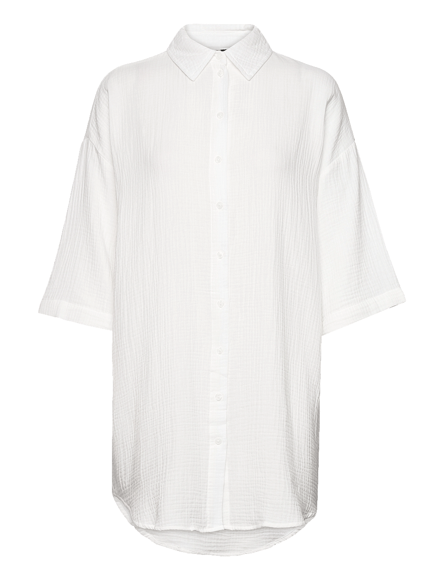 Vero Moda - VMNATALI 3/4 LONG OVERSHIRT WVN GA NOOS - snow white - 1